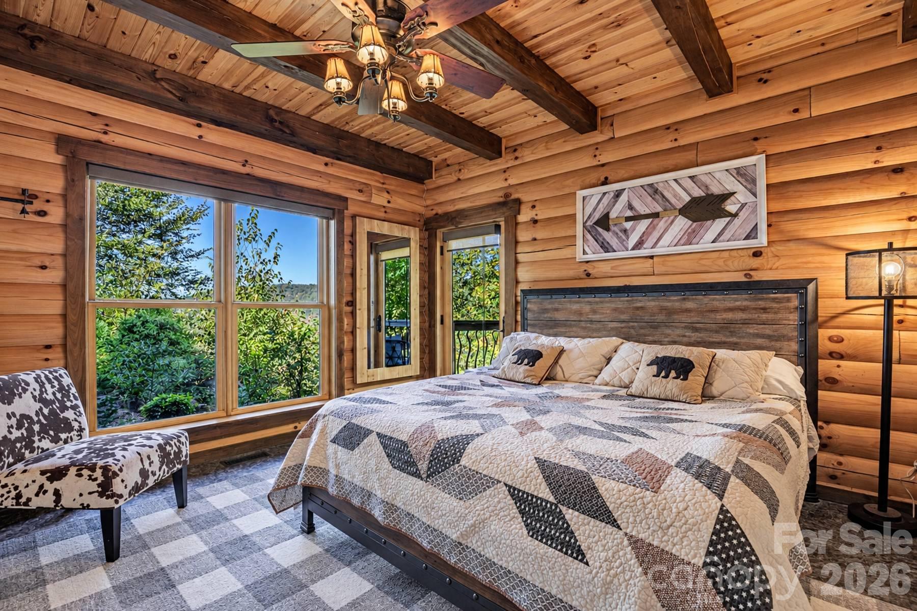 Main-level primary bedroom - 18 Fairway Run, Bryson City