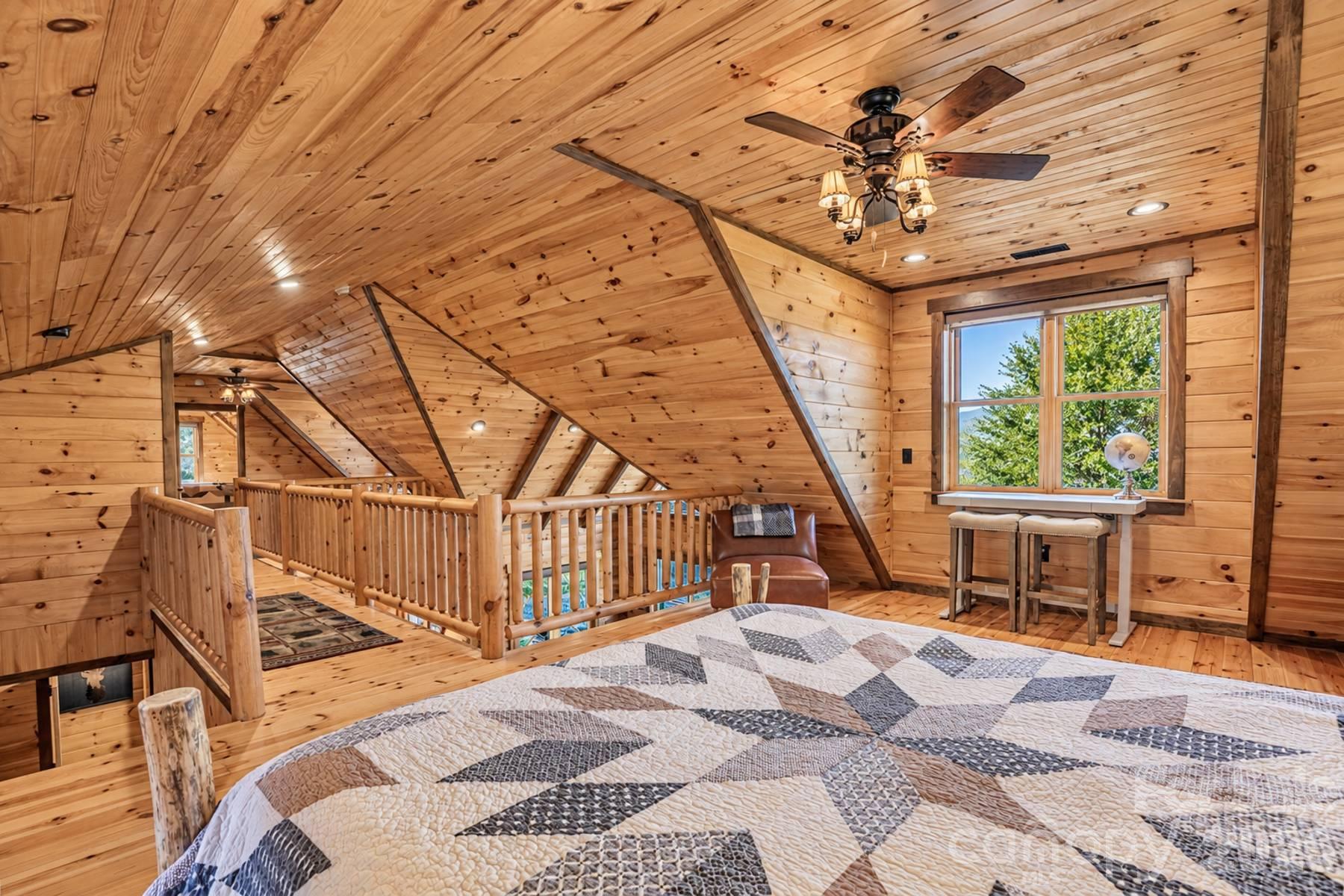 Bedroom loft overlooking the great room - 18 Fairway Run, Bryson City