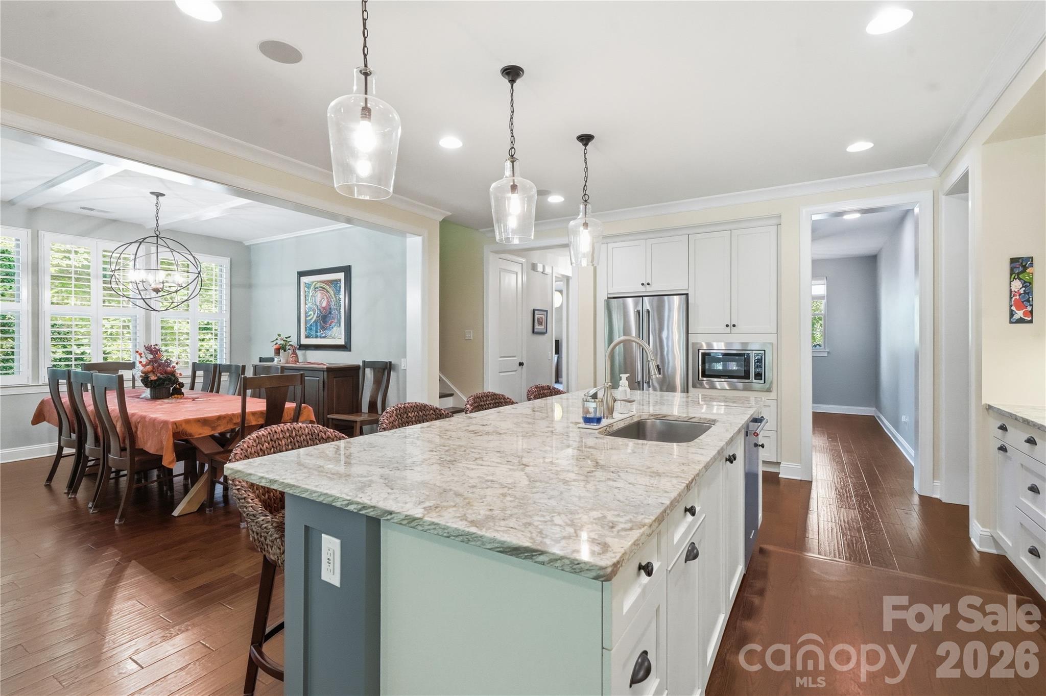 Open Floor Plan with Huge Breakfast Bar/ Island - 13632 Castleford Drive, Mint Hill