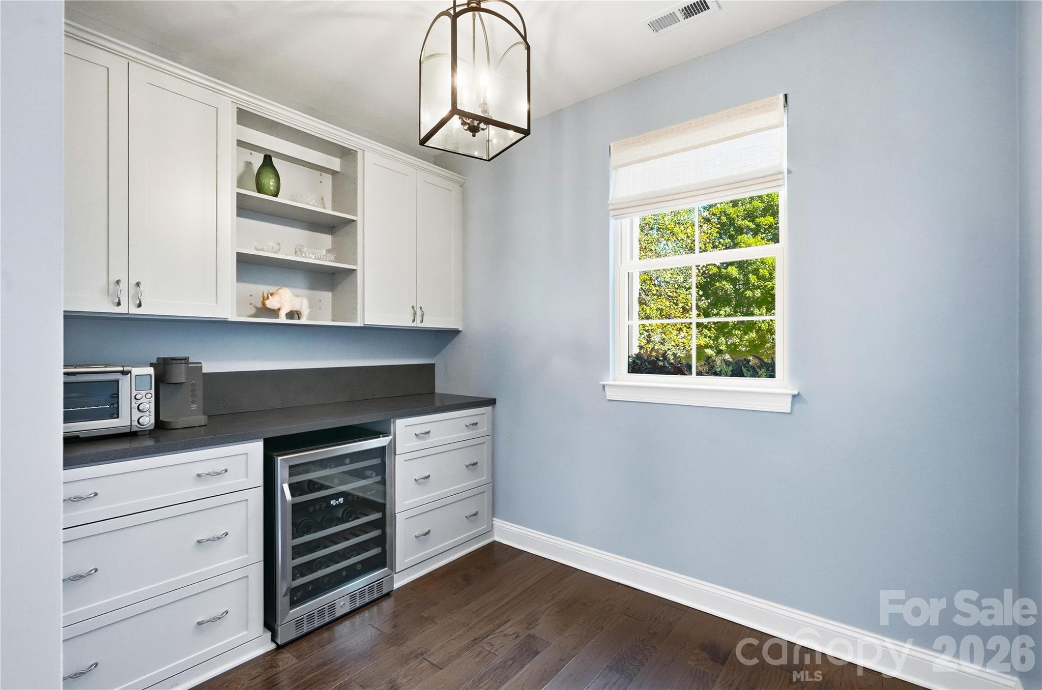 Butler's Pantry with Wine Fridge - 13632 Castleford Drive, Mint Hill