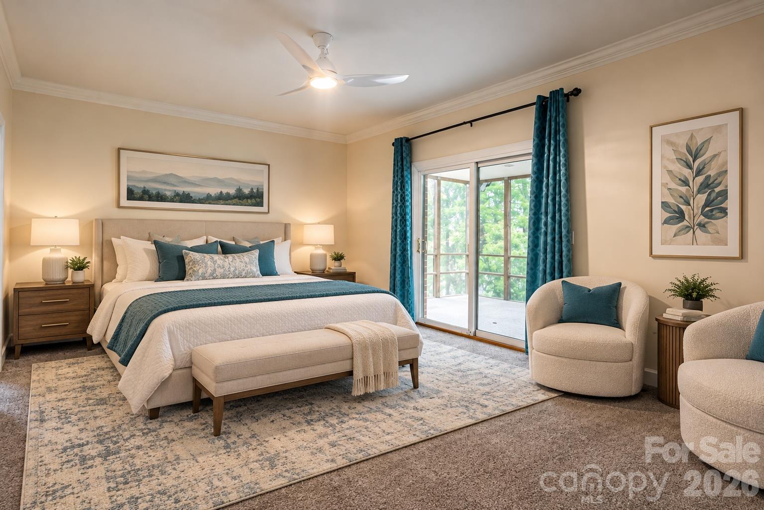 Primary bedroom virtually staged - 4943 Elmhurst Drive NE, Hickory