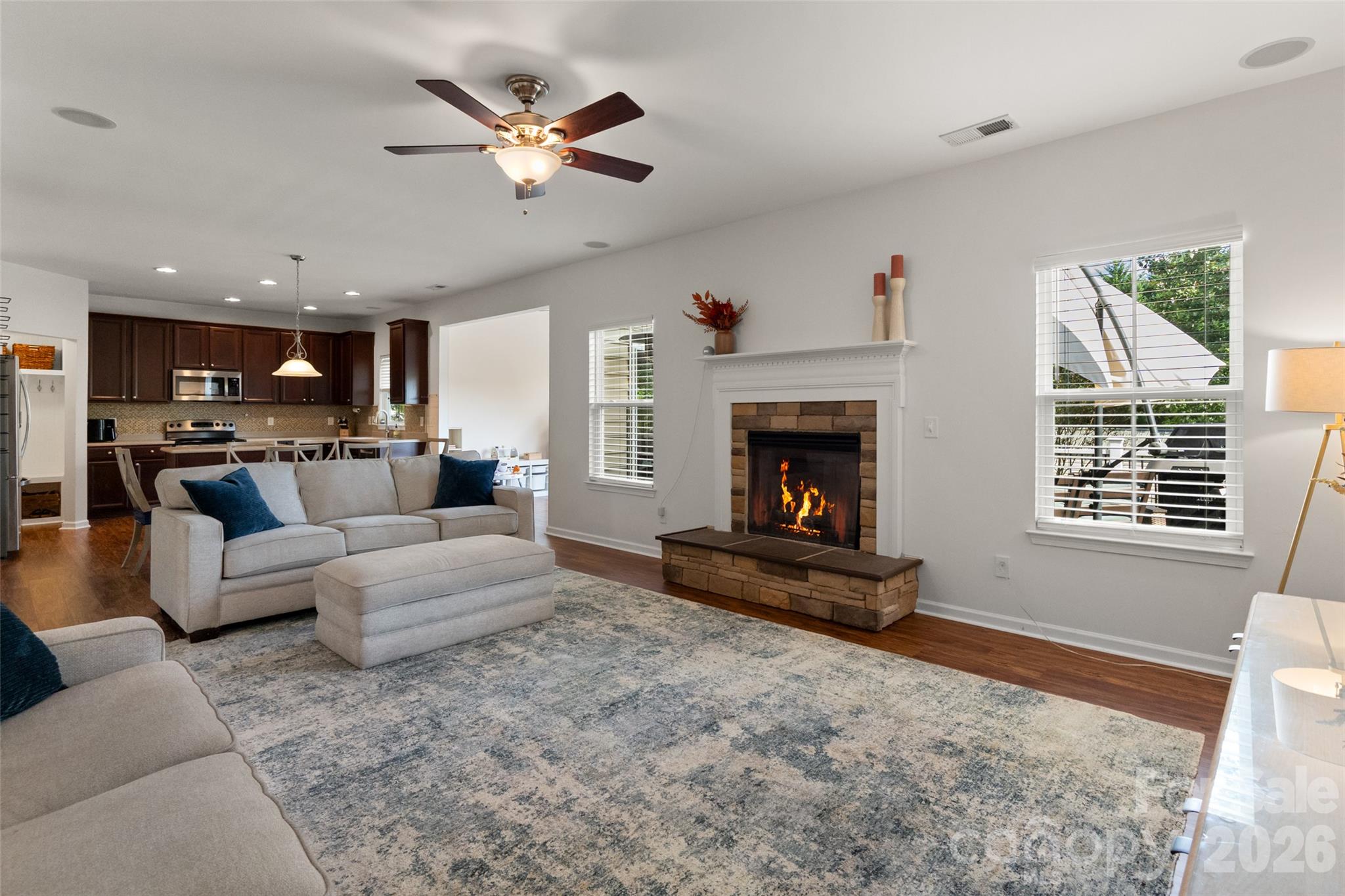 Fireplace and new flooring - 837 Lion Lane, Fort Mill
