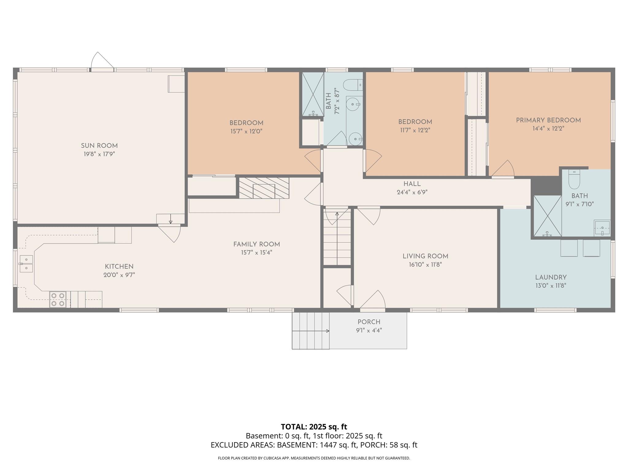 Main Level Floor Plan with Measurements - 3410 Surratt Road, Denton