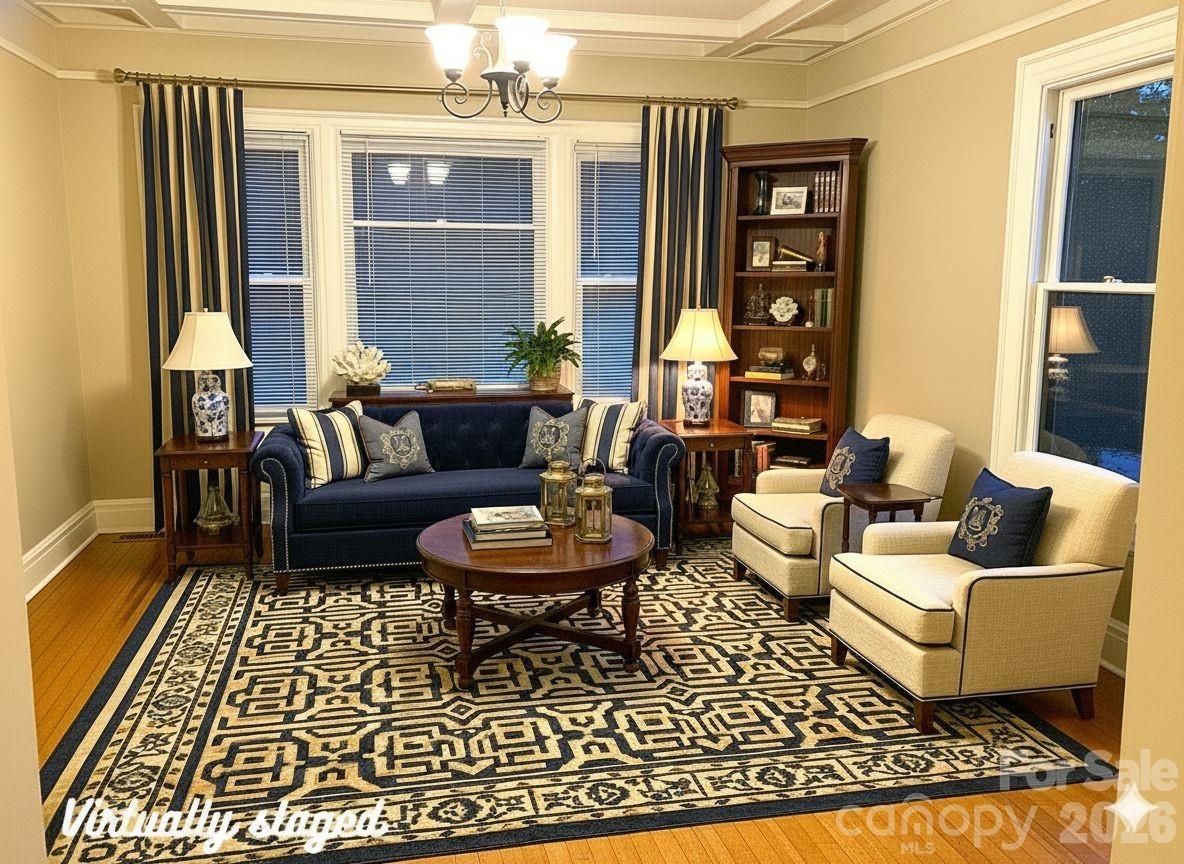 Living Room virually staged. - 326 S 3rd Street, Albemarle