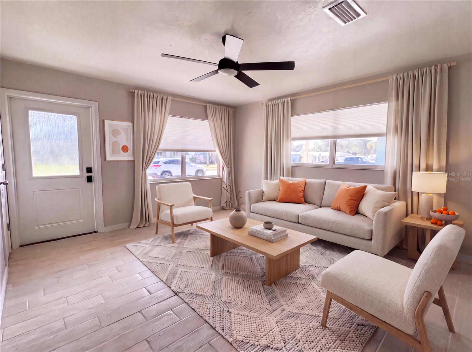 Living Room Virtually staged - 5131 BROOKMEADE DR, SARASOTA