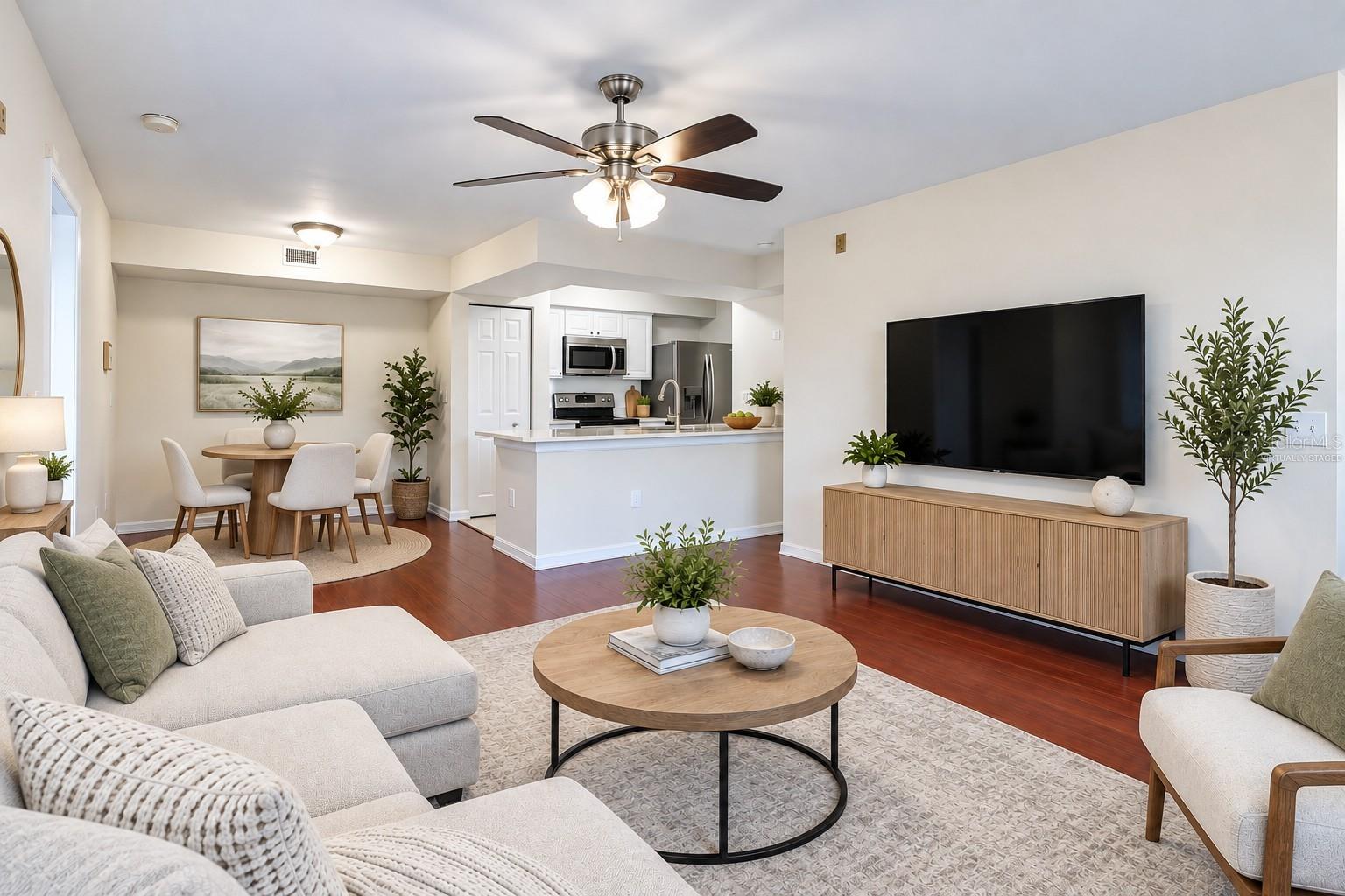 Virtually Staged - Living Room - 3032 PARKWAY BLVD #305, KISSIMMEE