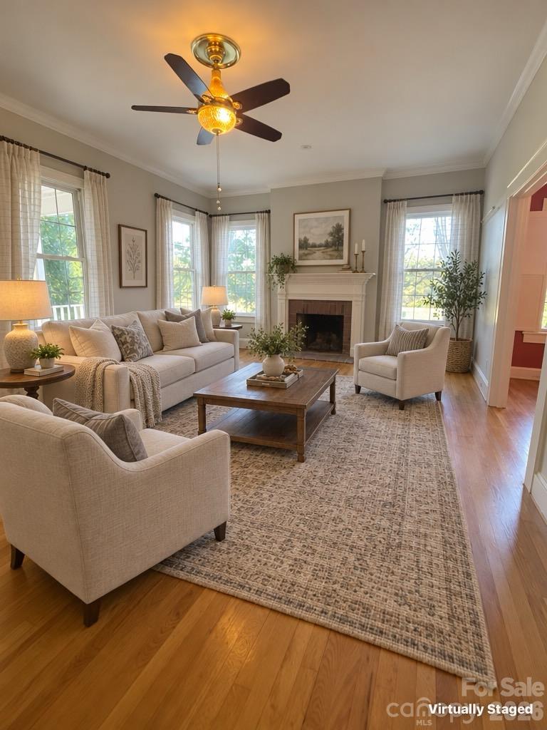 Living Room Virtually staged - 1220 Williams Road, Fort Mill
