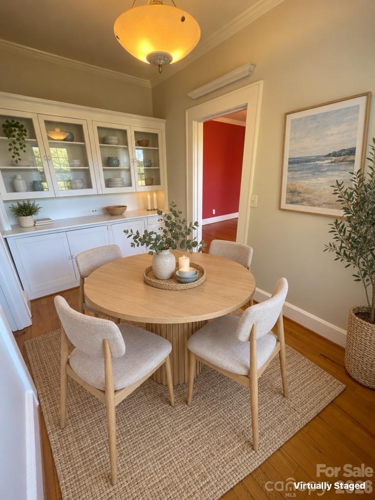 Breakfast area with original built-in hutch. Virtually staged - 1220 Williams Road, Fort Mill