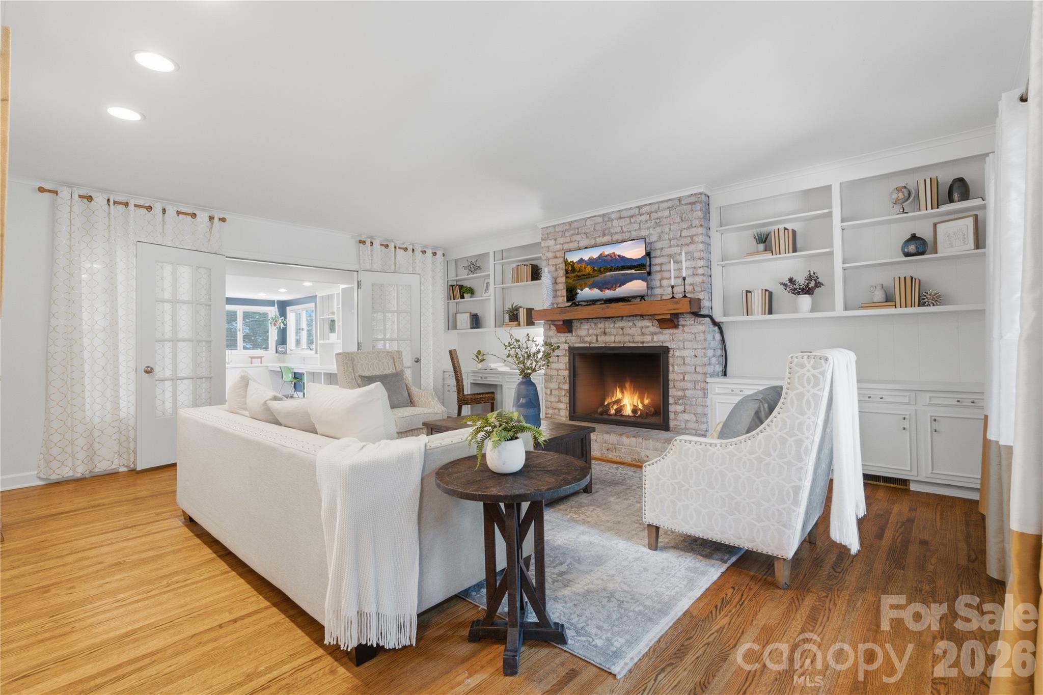 Family den with wood fire place - 1200 Charter Place, Charlotte