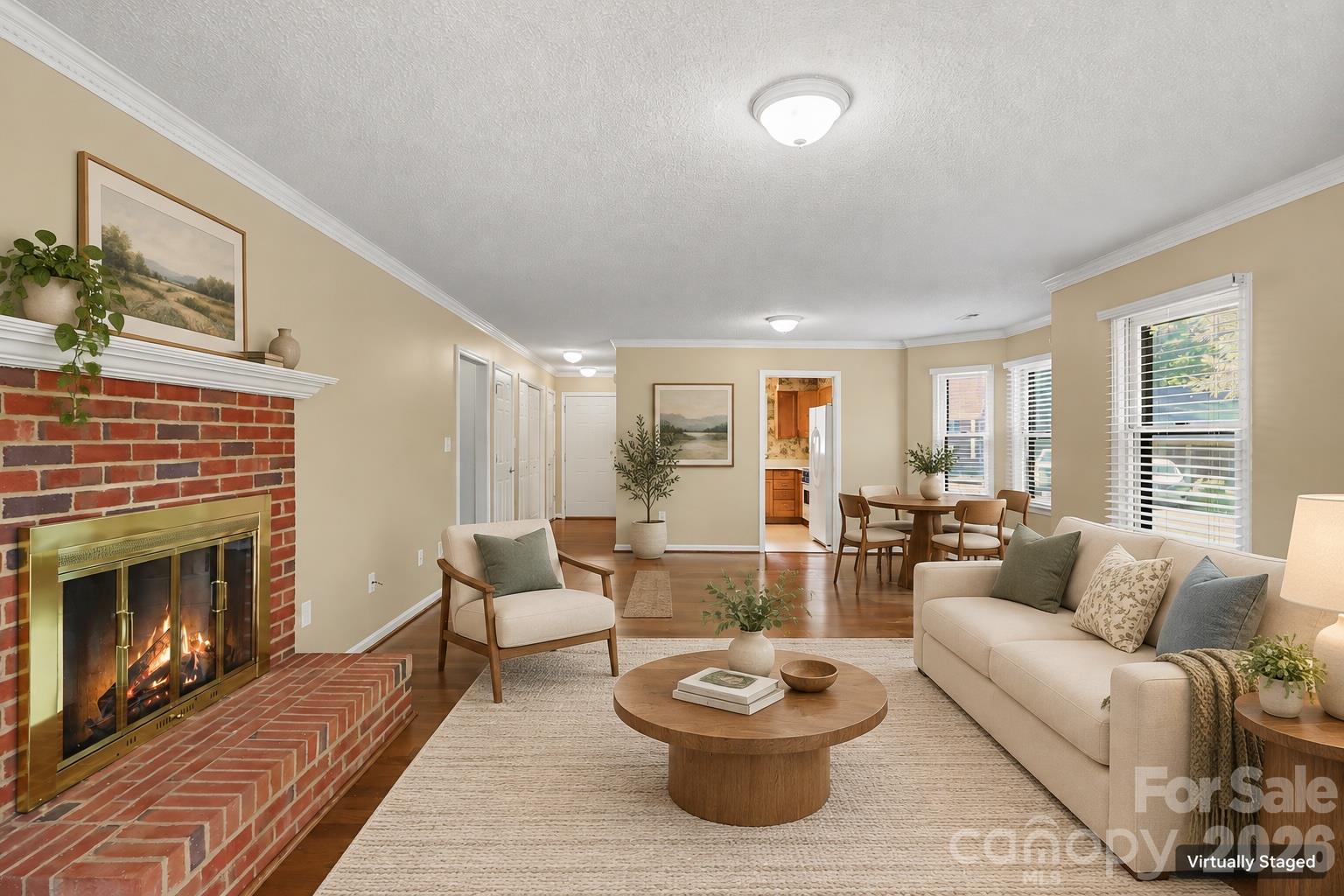 Virtually staged living room - 8407 Coulwood Oak Lane, Charlotte