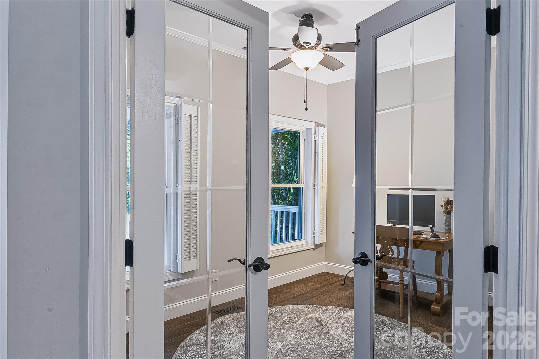 Looking into the office from the living room - 2122 N Rugby Road, Hendersonville