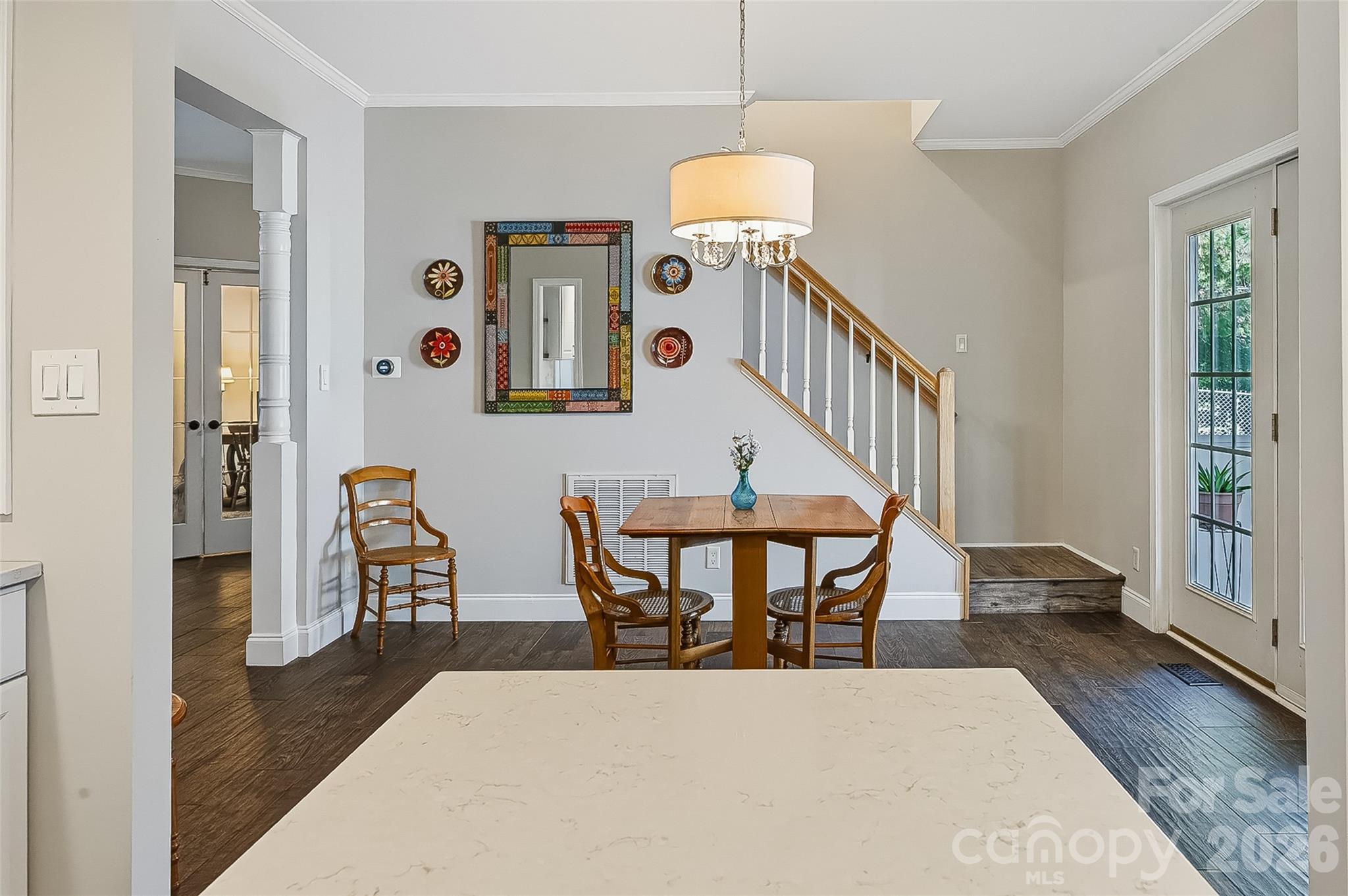 Looking from kitchen to stairs - 2122 N Rugby Road, Hendersonville