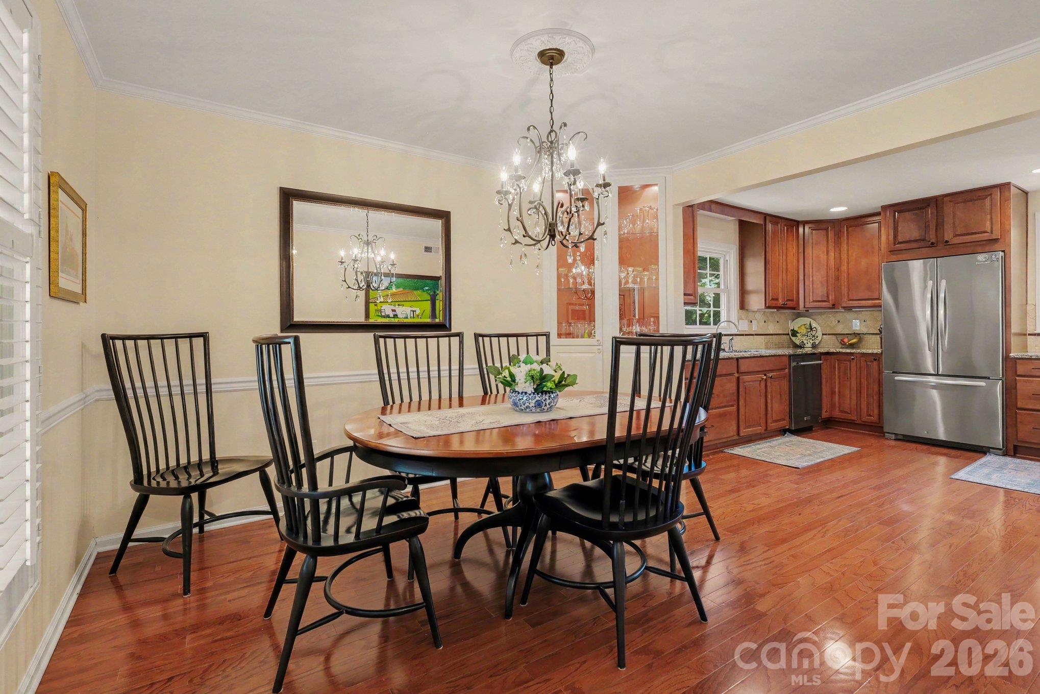 Open concept between dining room and kitchen. - 640 Heather Lane, Charlotte
