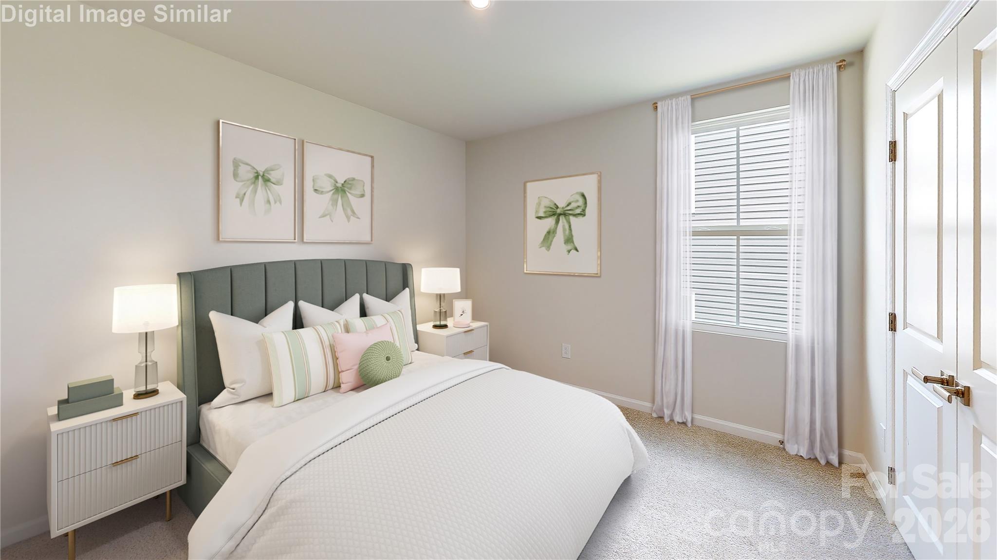 Make this bedroom your own personal retreat! With a double-door closet, space for two nightstands, plush carpeting, and a large window that fills the room with natural light, it’s the perfect blank canvas to style your way. Cozy, bright, and full of potential! - 833 E Liberty Street, China Grove