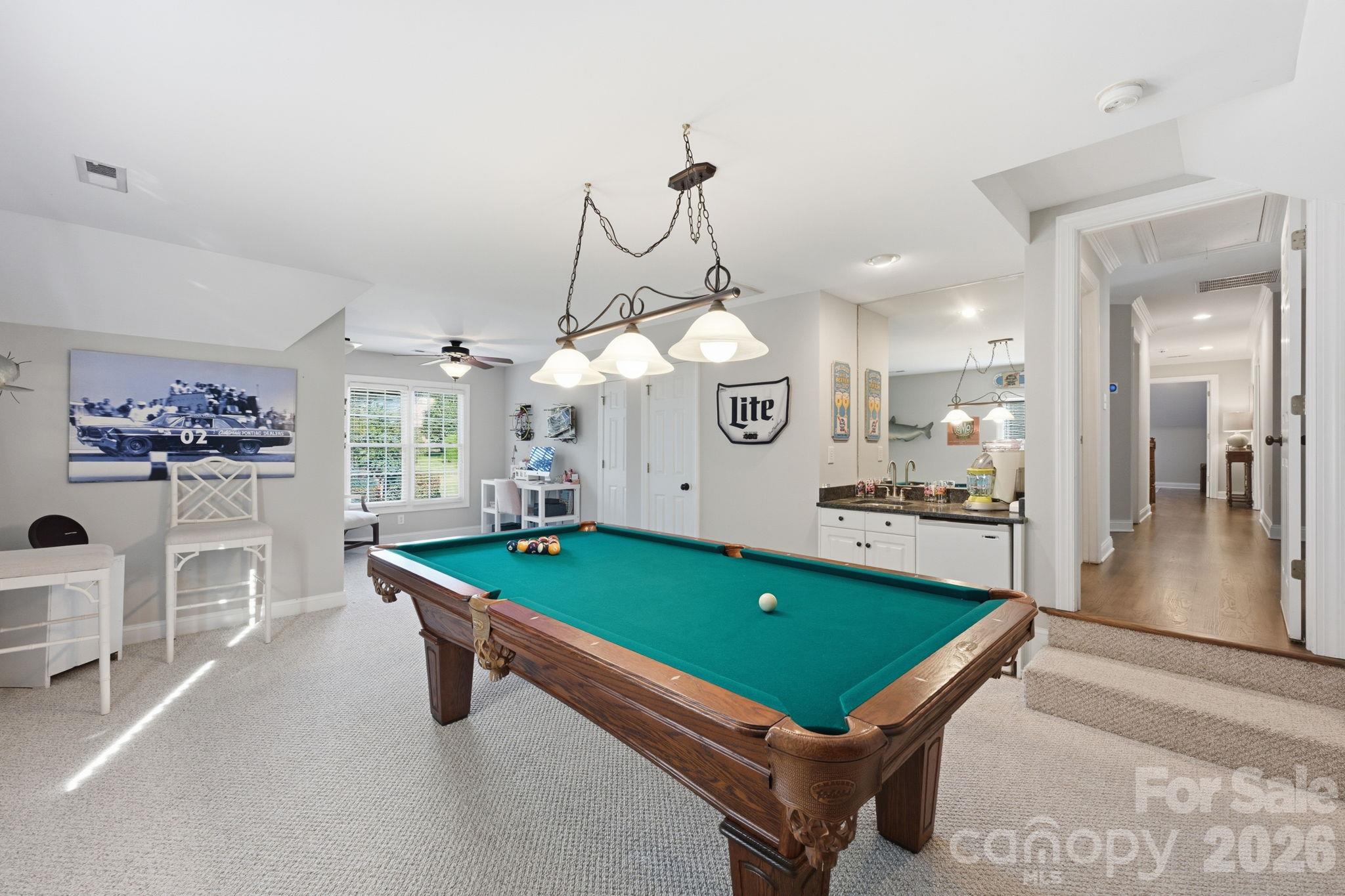 Billiard Room with Wet Bar - 105 Kings Crest Drive, Mooresville