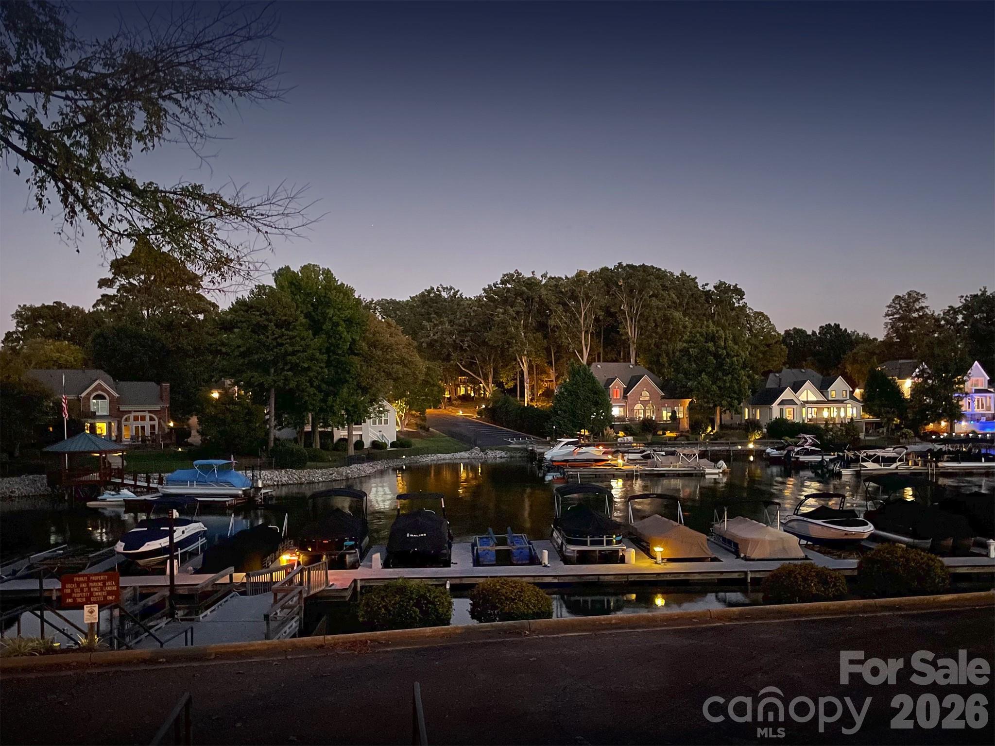 Boat Slips at Night - 105 Kings Crest Drive, Mooresville