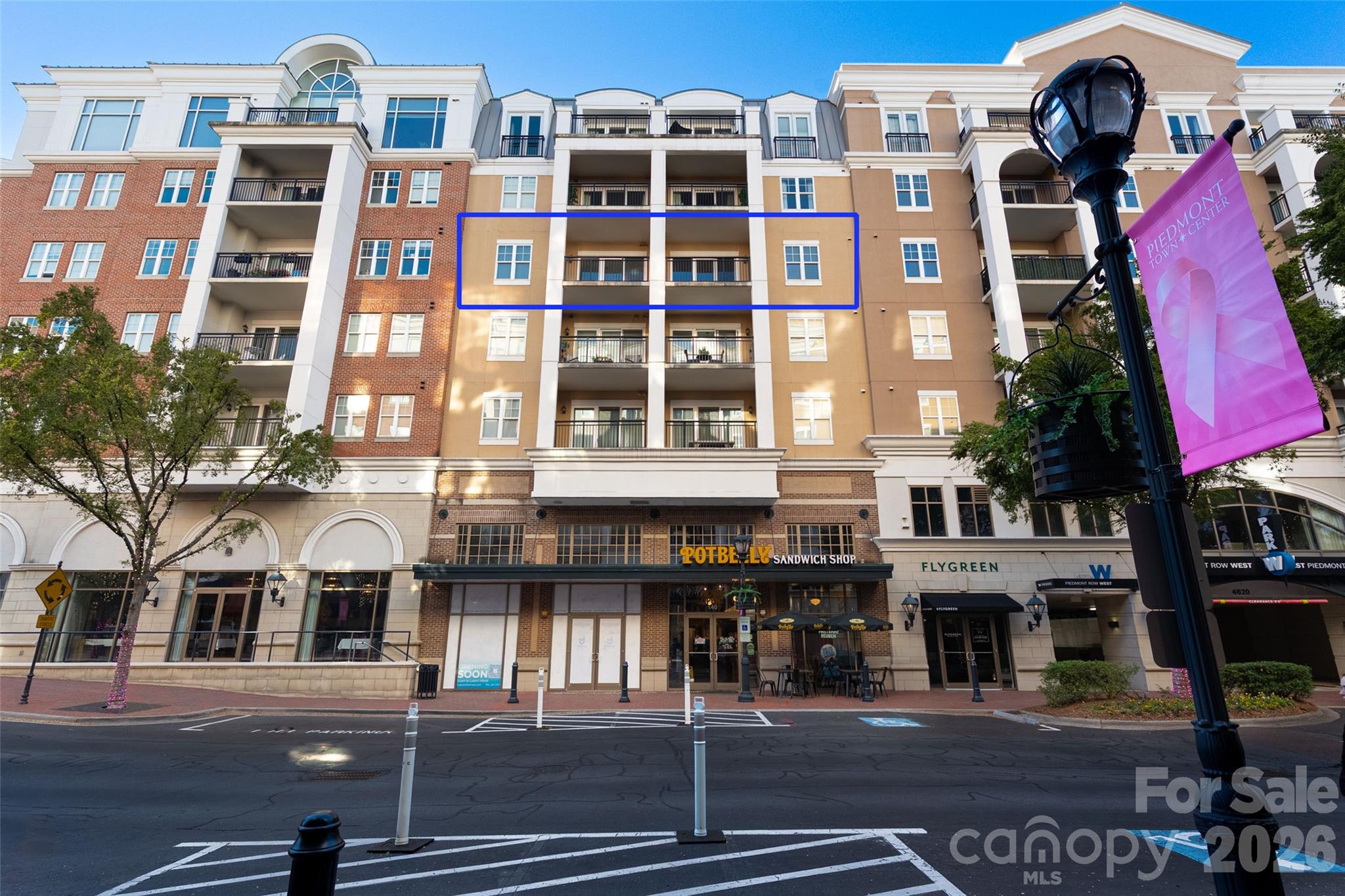 Note location and double balcony - 4620 Piedmont Row Drive, Charlotte