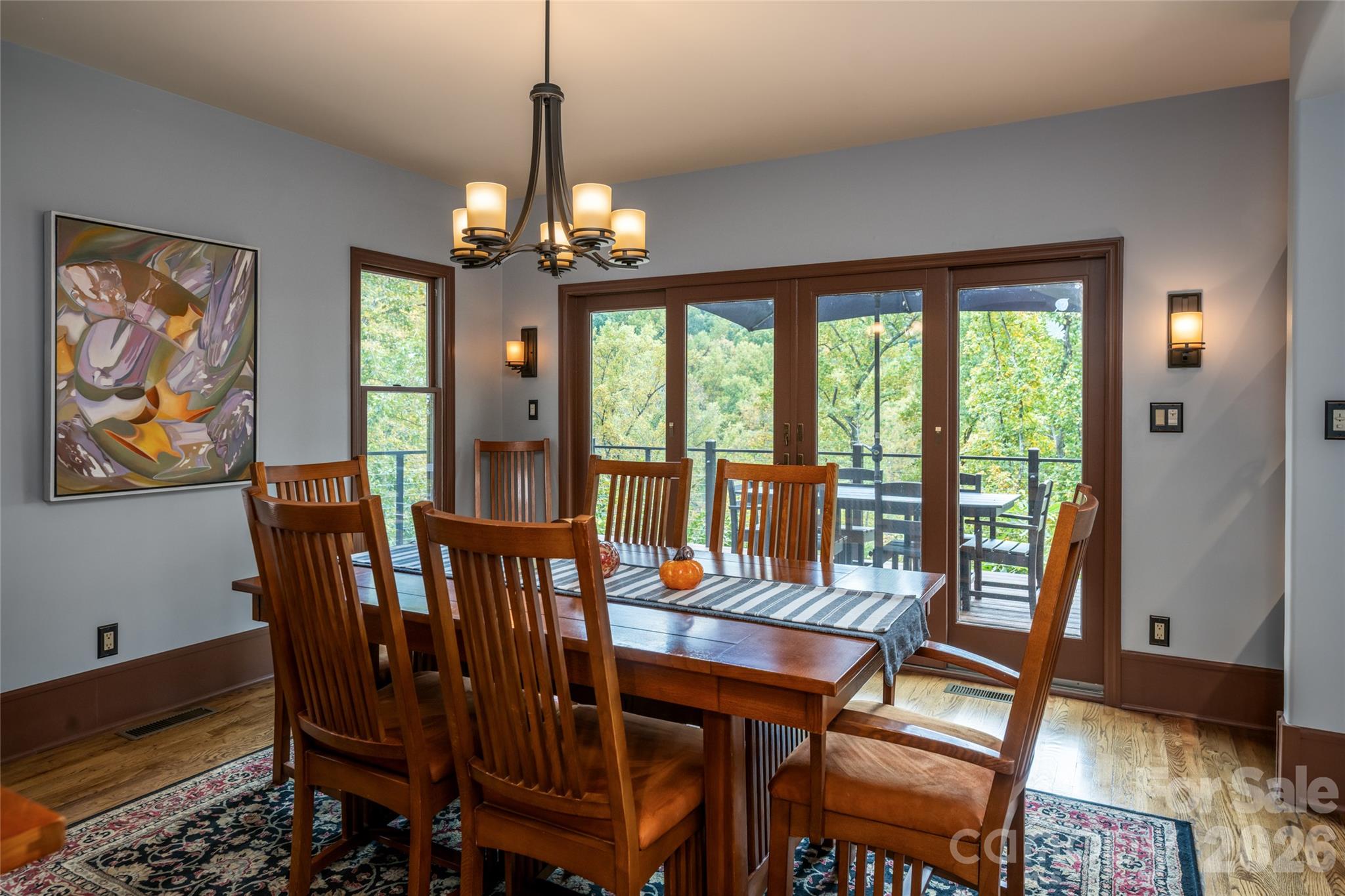 Dining room with porch access - 364 Lynn Cove Road, Asheville