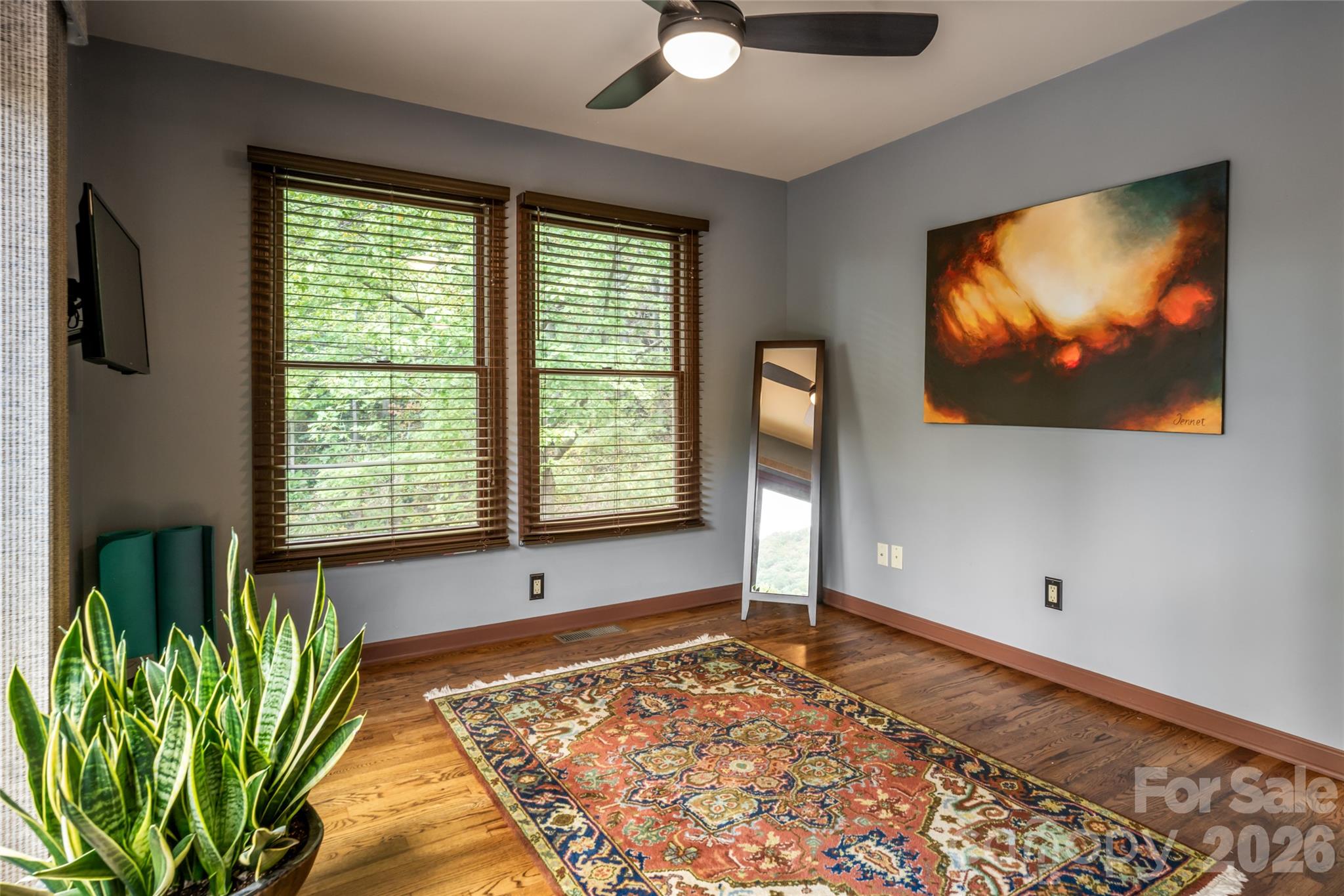 Primary suite yoga area - 364 Lynn Cove Road, Asheville