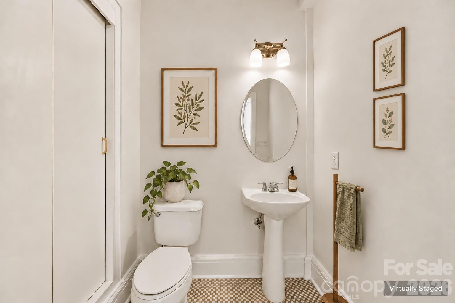 Half Bath - virtually staged - 712 Louise Avenue, Charlotte