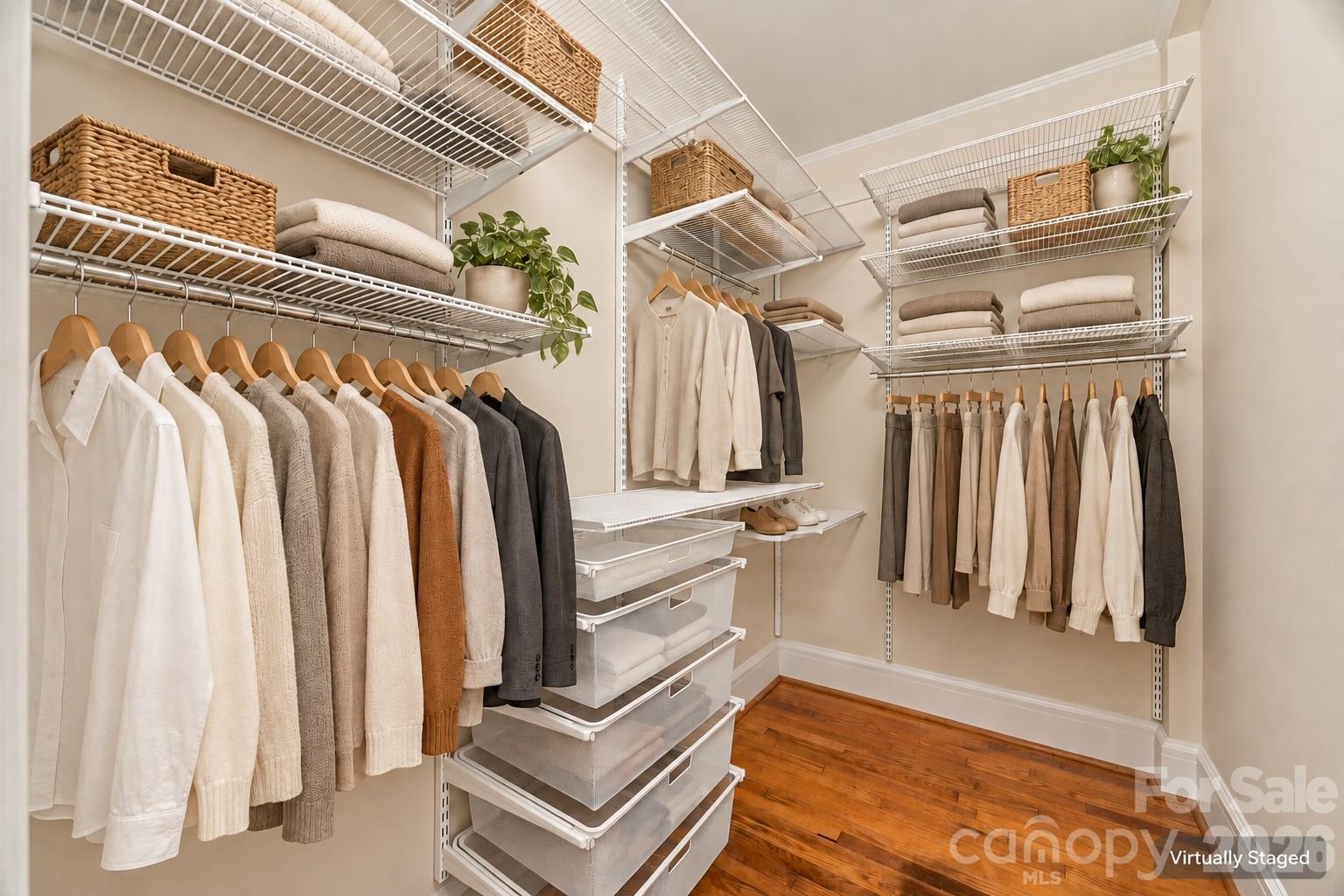 Primary closet - Virtually staged - 712 Louise Avenue, Charlotte