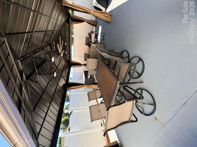 14'x24' Gazebo inside fenced rear Patio features 5 ceiling fans and a ton of space for entertaining! - 643 Shoal Road, Lincolnton