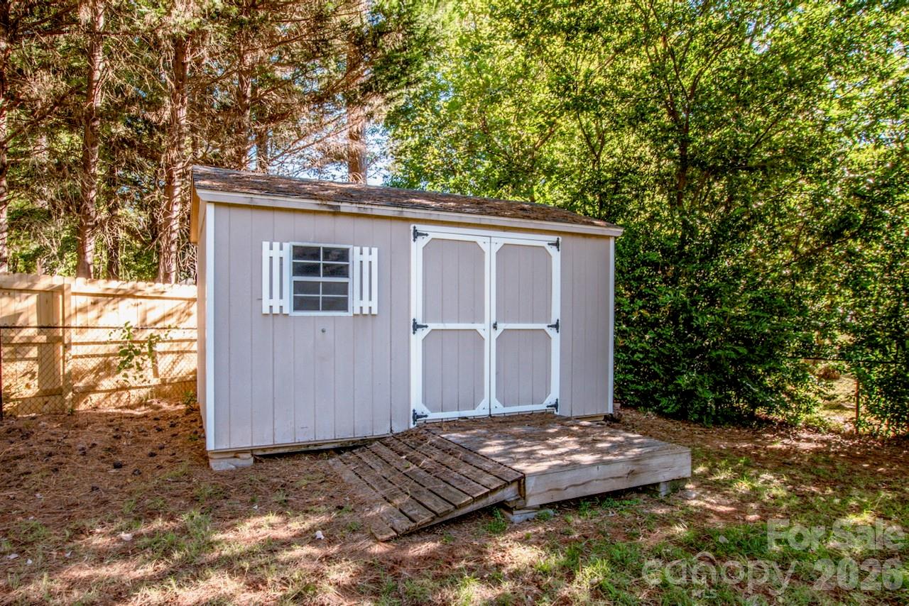 Great storage shed in the back corner of the lot - 351 Catalina Drive, Mooresville