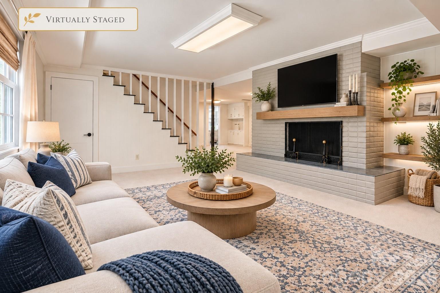 Family room - basement (virtual stage) - 688 Grandview Drive NE, Concord