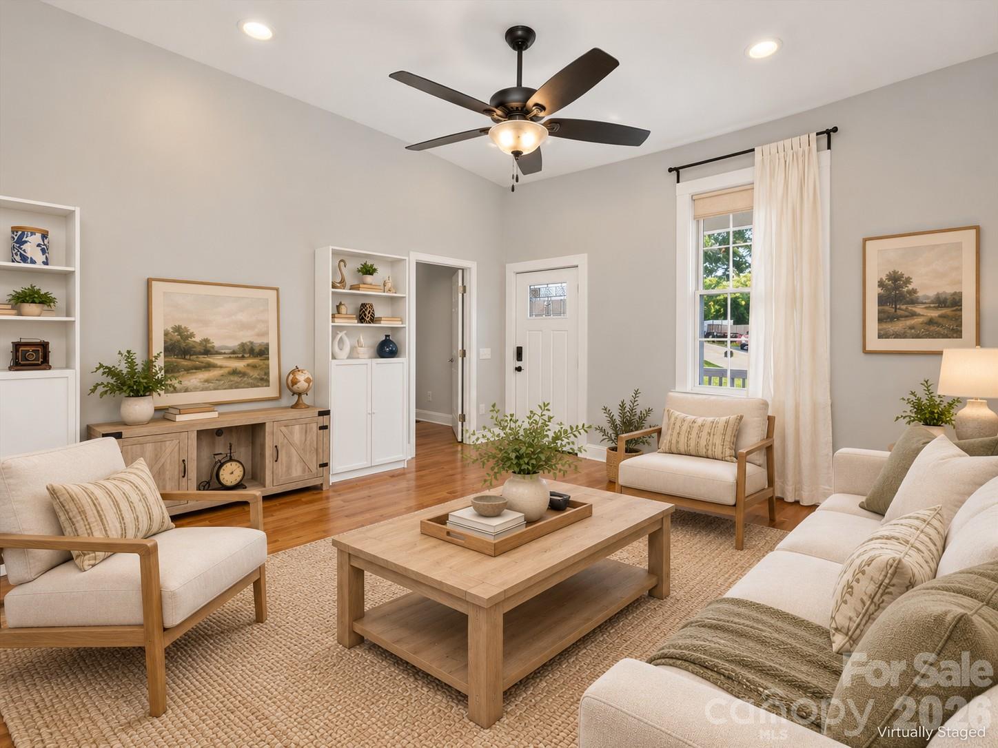 Living Room Virtually Staged. - 233 Florence Street, Rock Hill