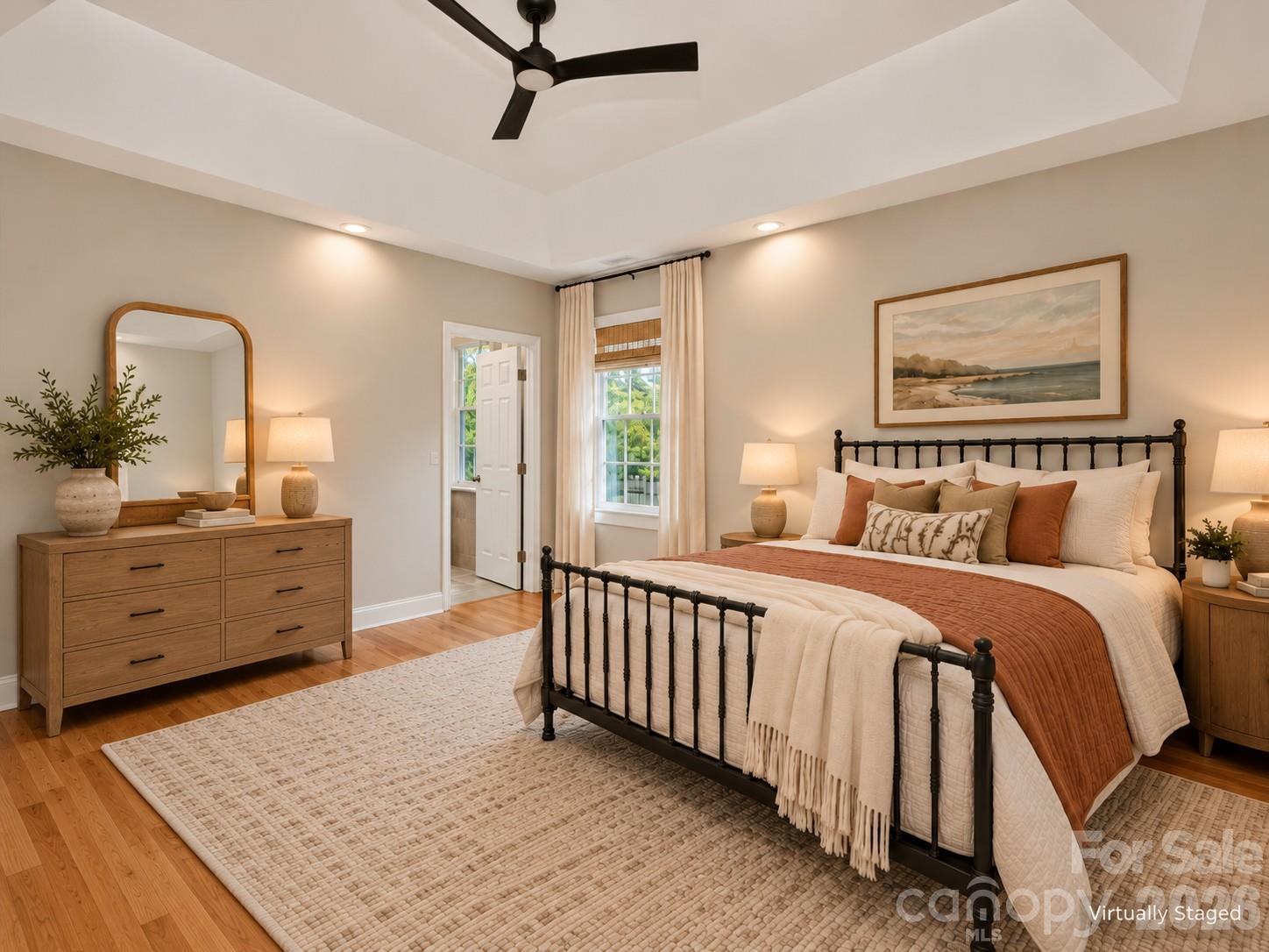 Primary Bedroom (Virtually Staged) - 233 Florence Street, Rock Hill