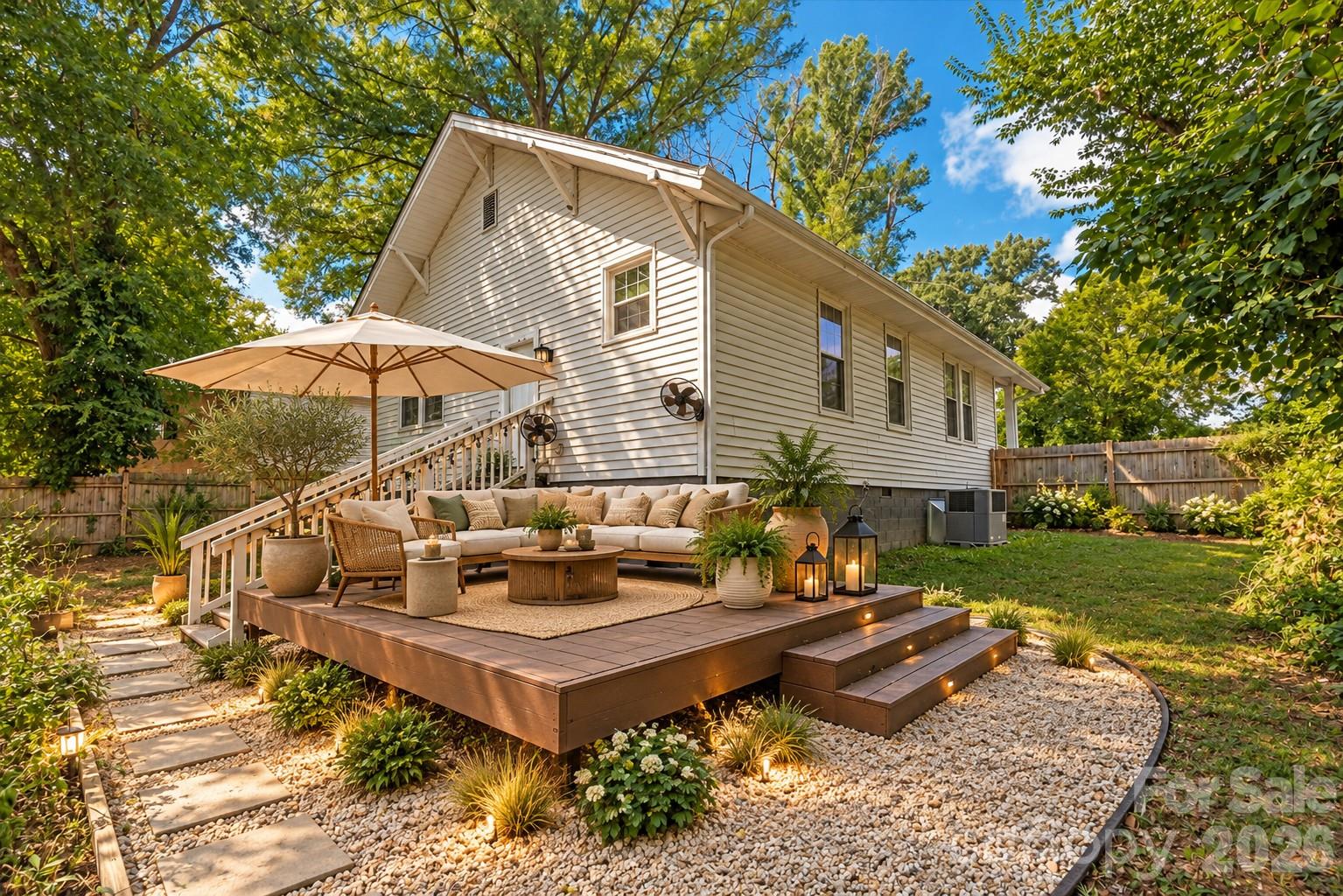 Deck Side View (Virtually Staged) - 233 Florence Street, Rock Hill