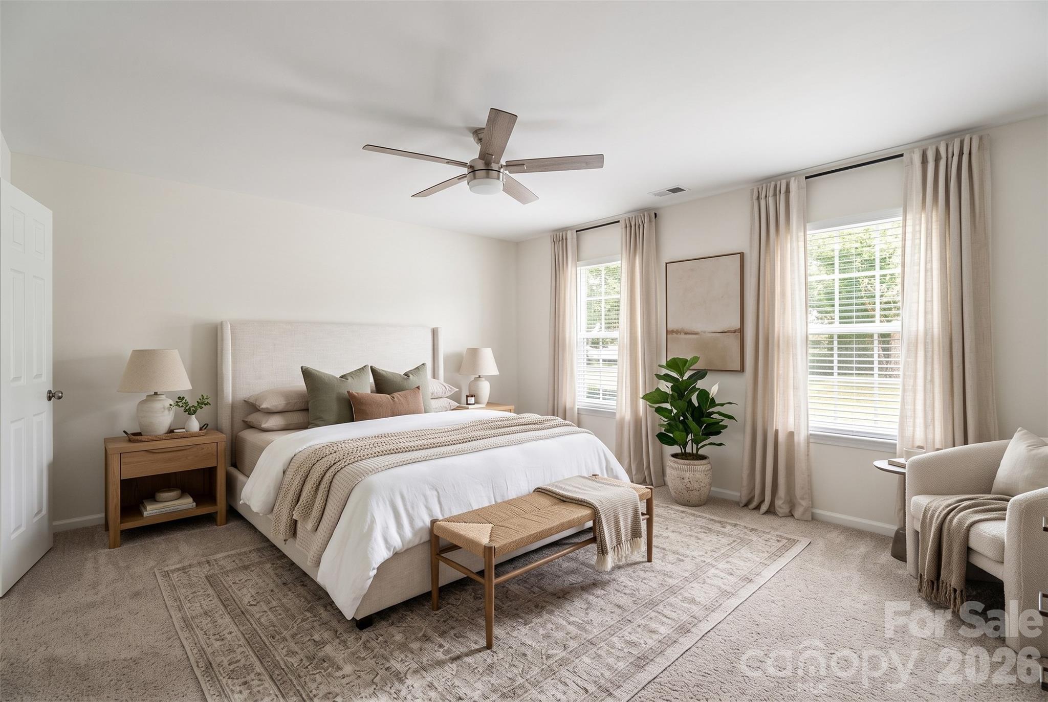 Primary Bedroom - Virtually Staged - 6044 Acadian Woods Drive, Charlotte
