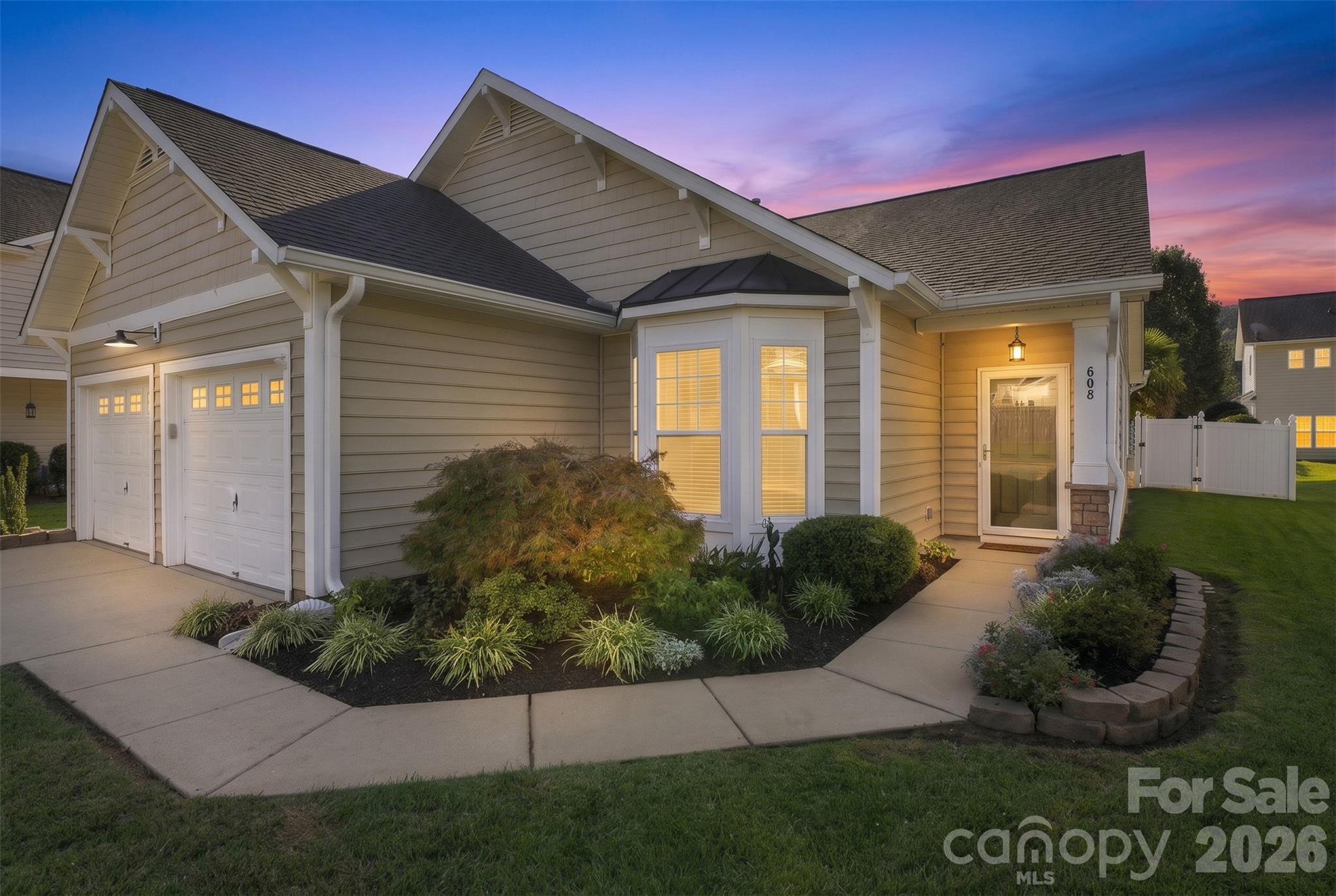 Virtual twilight of the front entry - 608 Goldflower Drive, Rock Hill