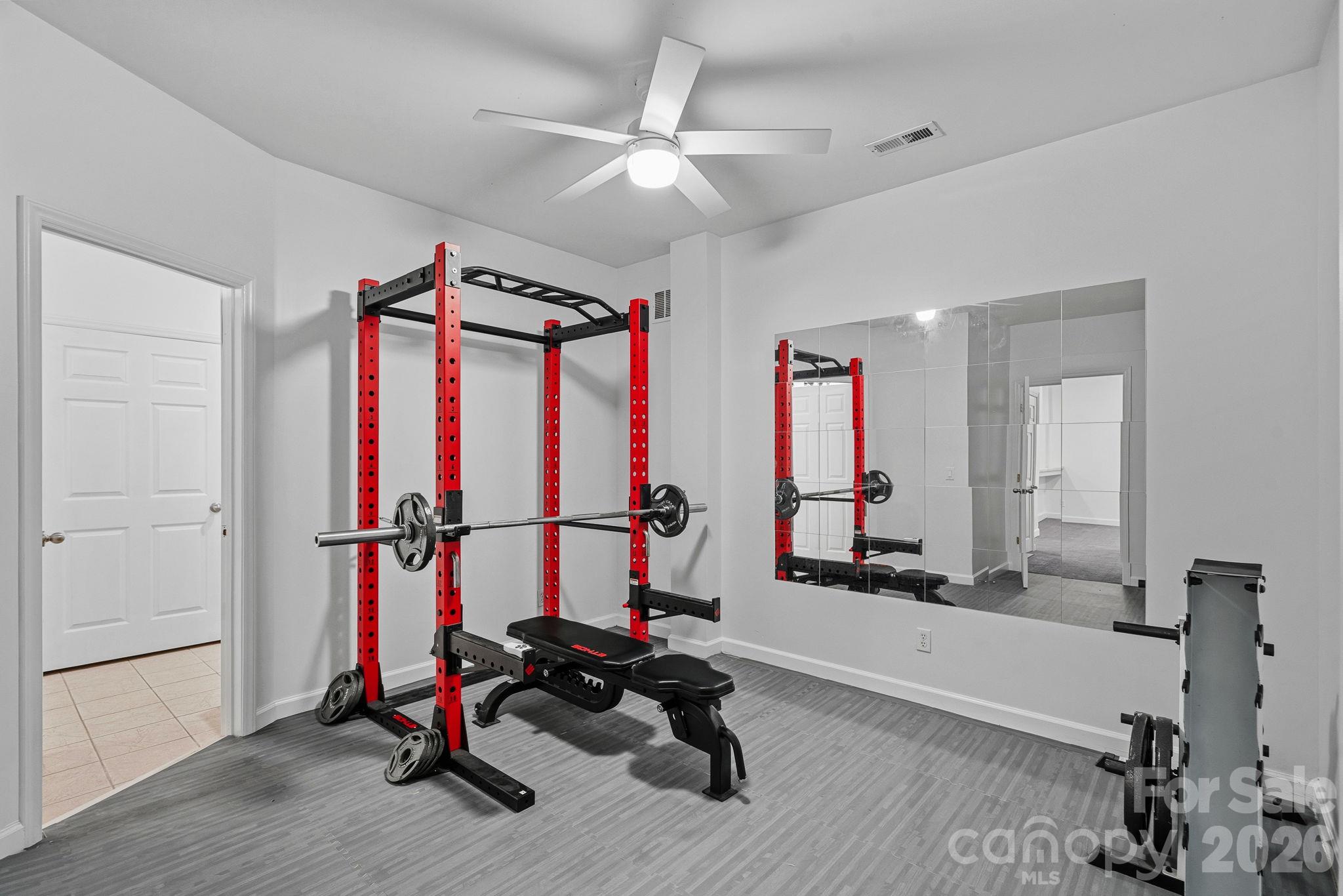 Flex room currently used as a workout room - 148 Sunrise Circle, Mooresville