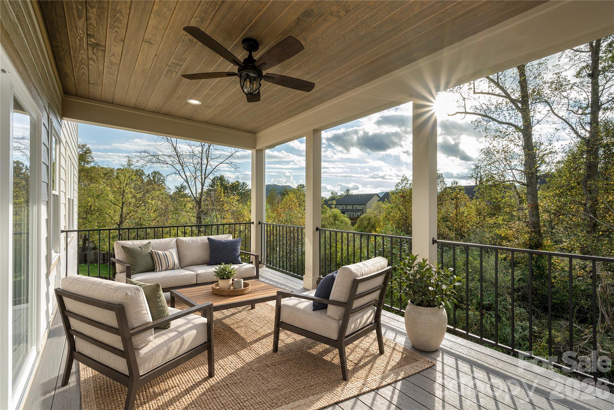 Covered back porch - 159 Meadow Breeze Road, Arden