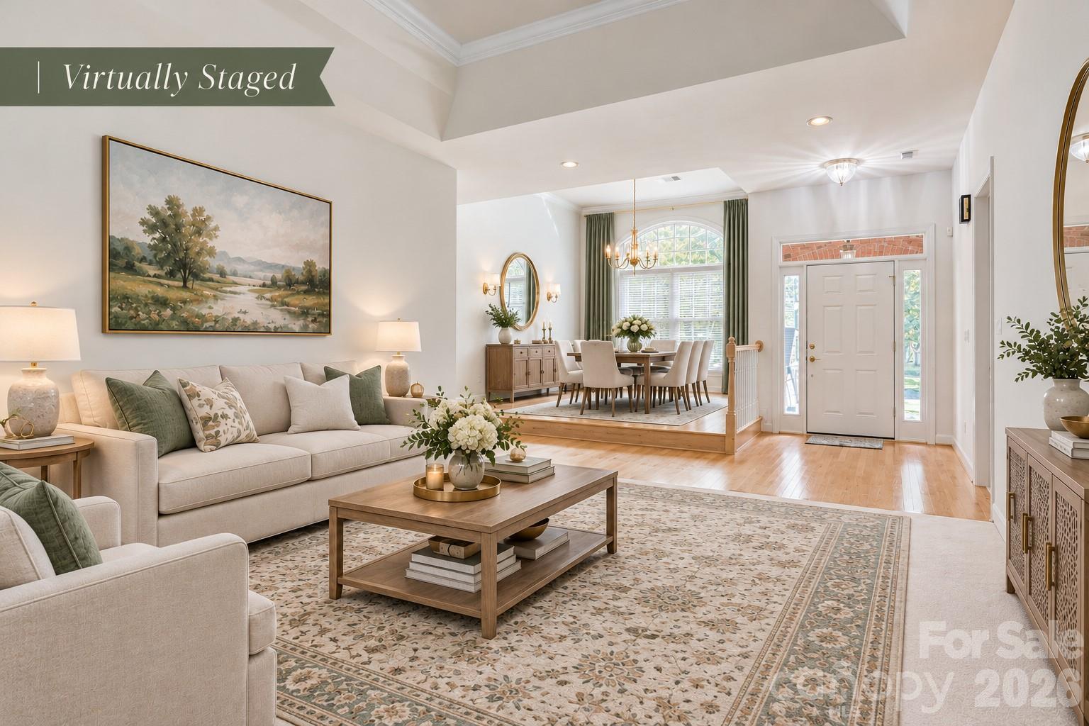 Living room virtually staged - 890 Lyerly Ridge Road NW, Concord