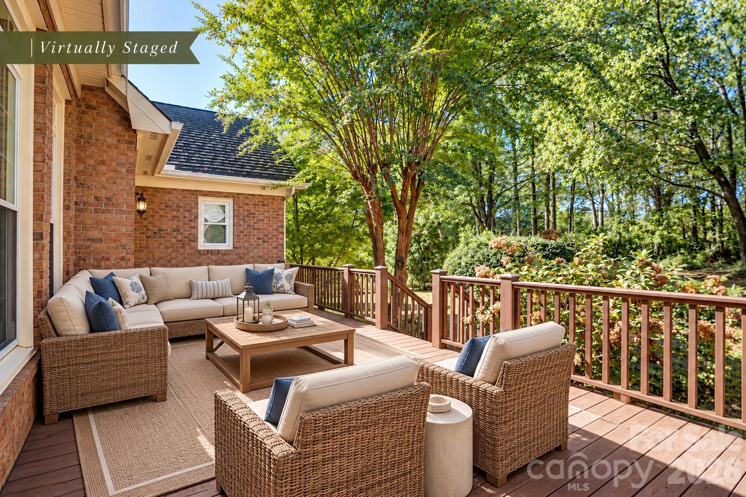 Expansive back deck virtually staged - 890 Lyerly Ridge Road NW, Concord