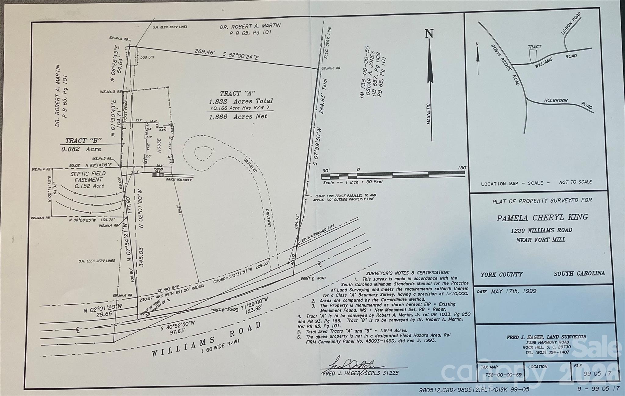 Survey Plat - 1220 Williams Road, Fort Mill