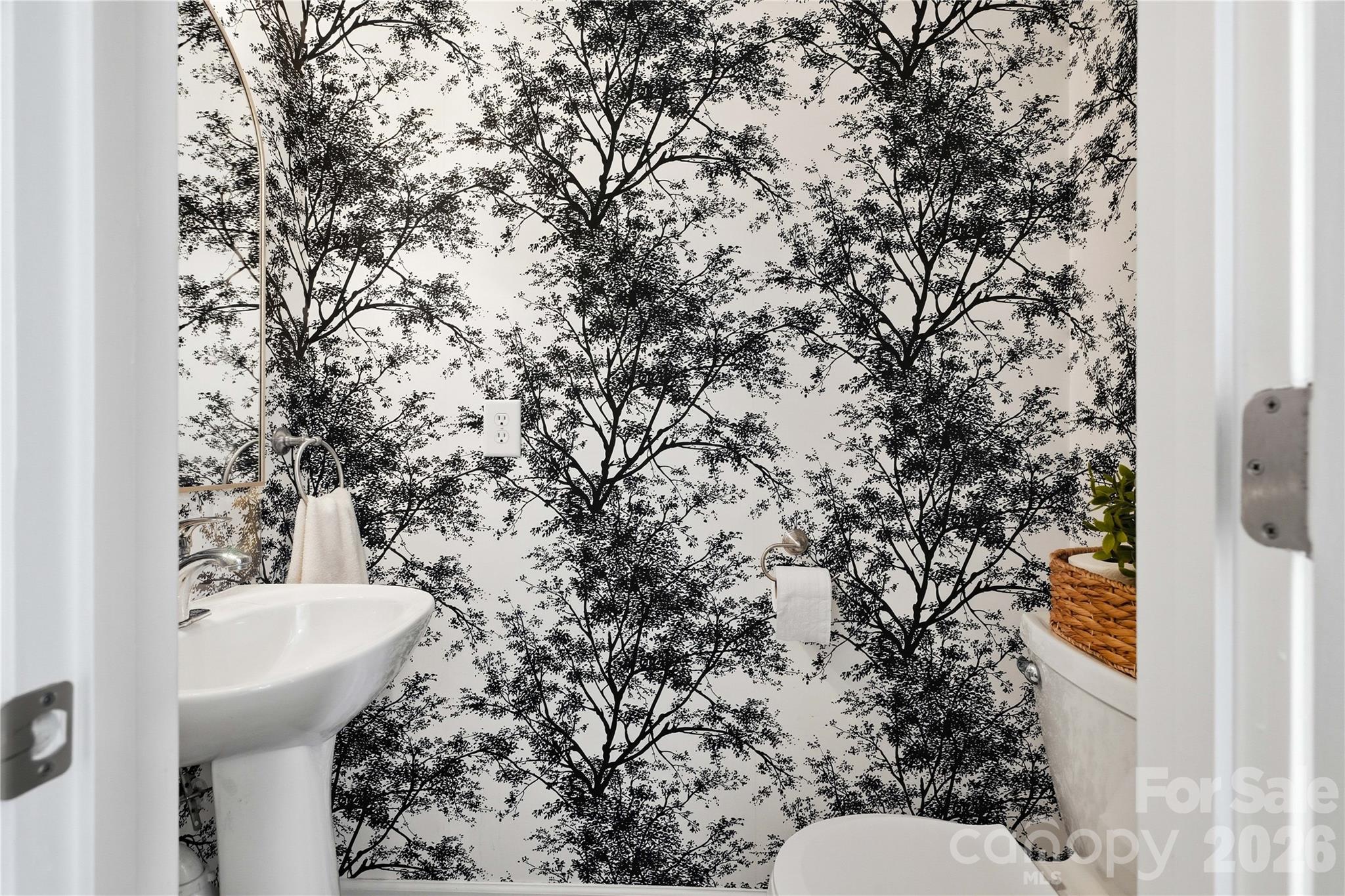 Half bath on main is wallpapered! - 16918 Summers Walk Boulevard, Davidson