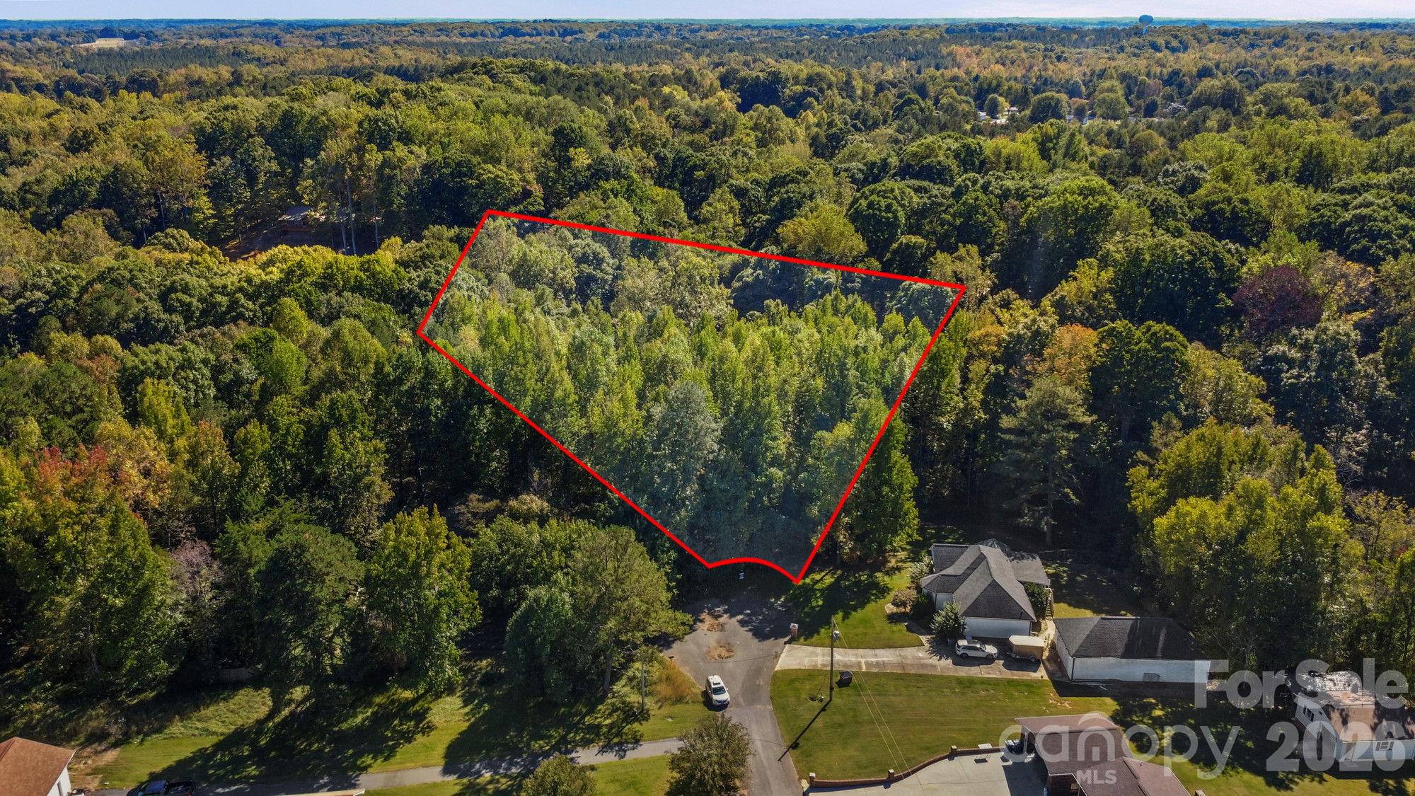 Aerial Photo with approximate Lot Lines - 6365 Brownhill Drive, Davidson