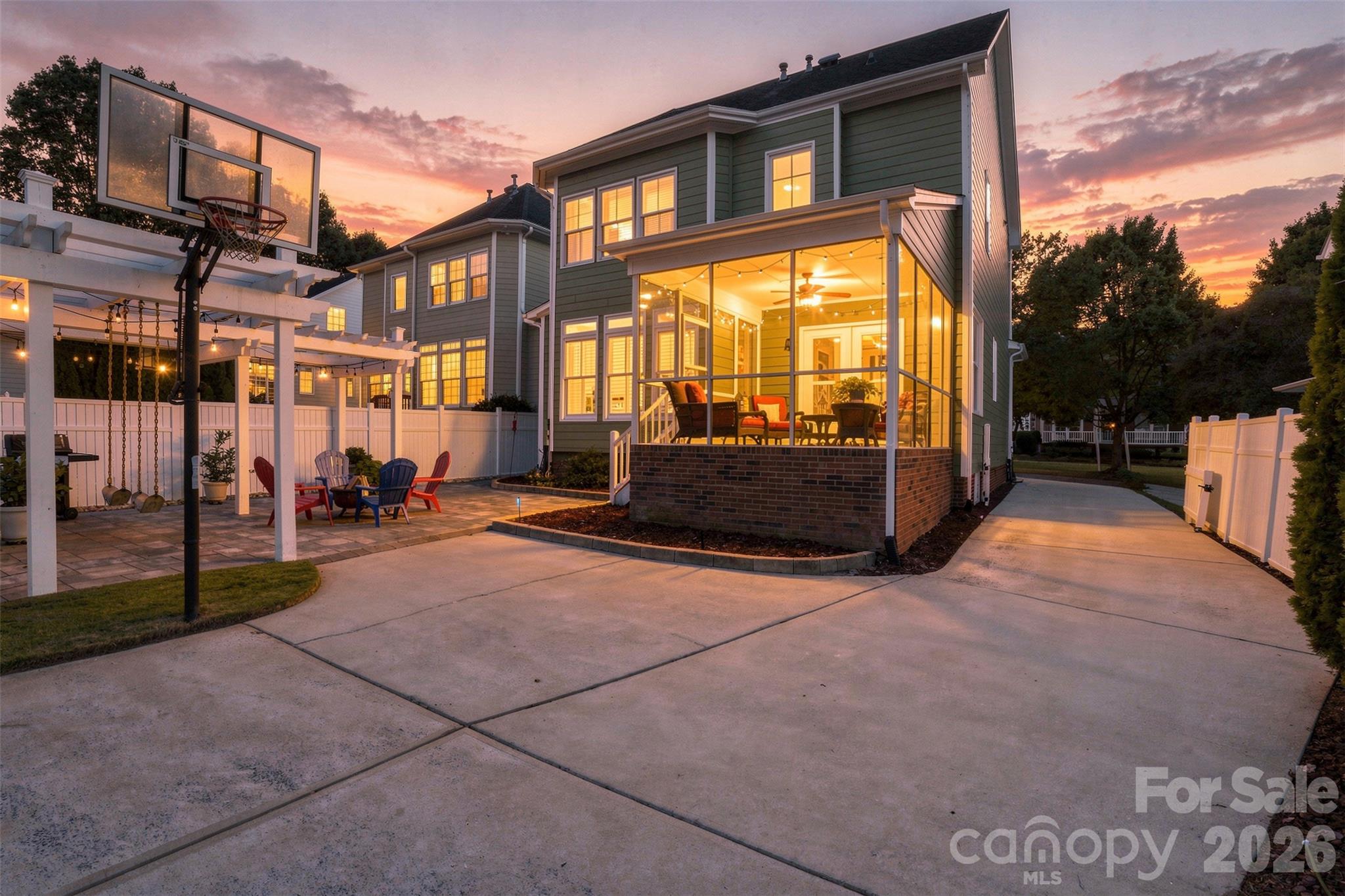 Twilight shot of Rear of Home - 544 Glen Walk Drive, Fort Mill