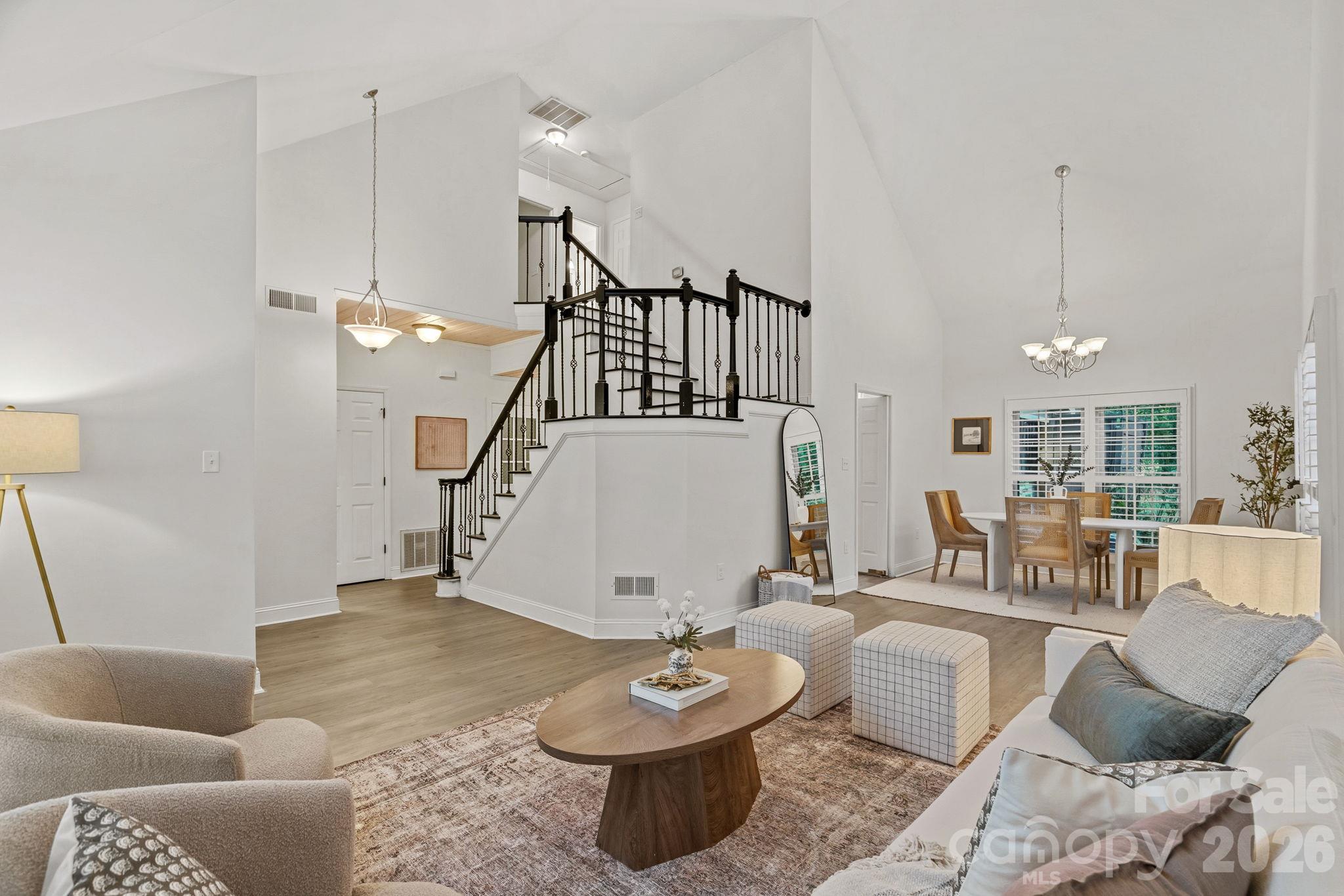 Inviting Living and Dining Area - 135 Southhaven Drive, Mooresville