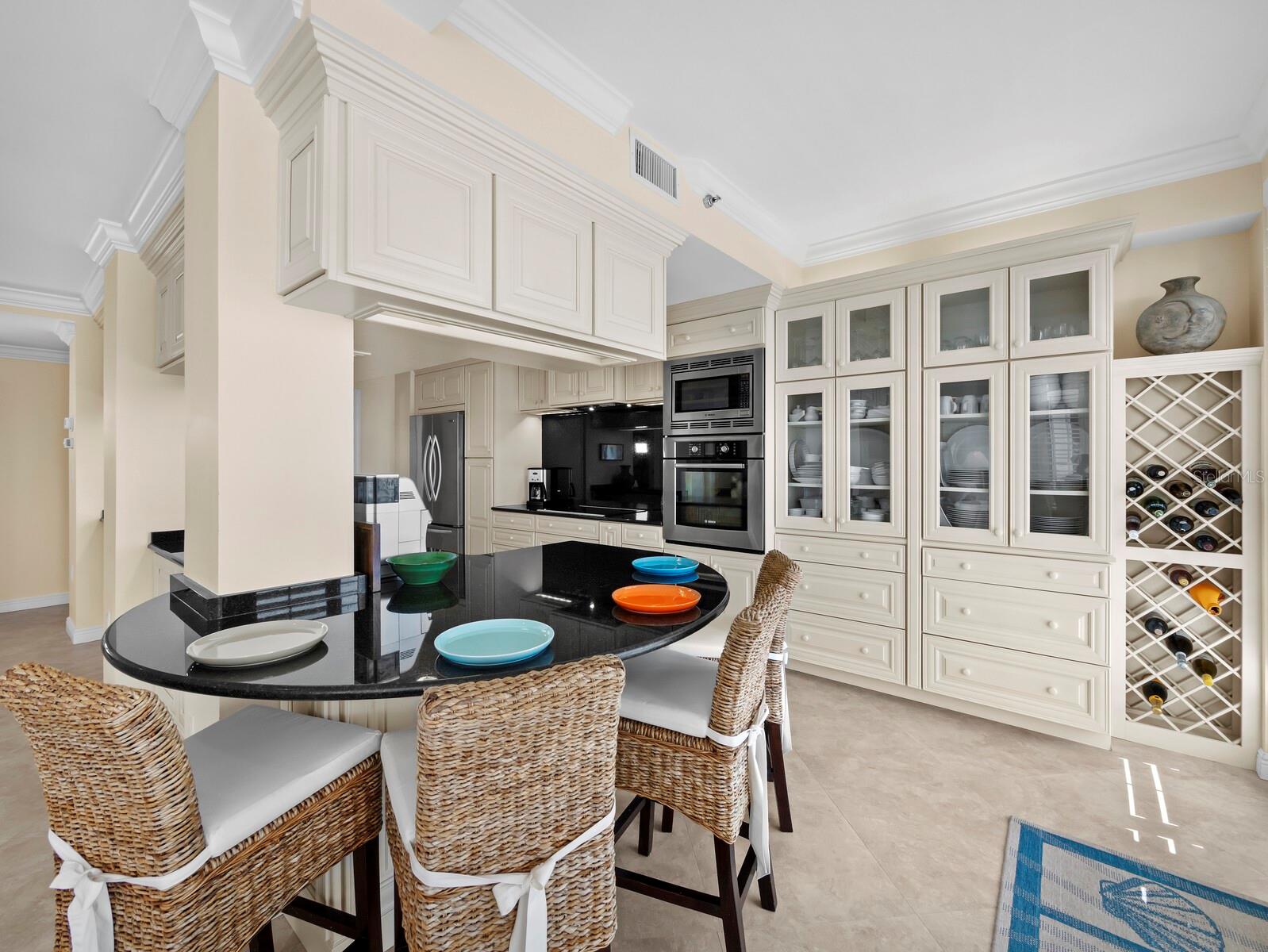Kitchen blends form with function ~ attractive, spacious, functional and integrated with the living areas - 455 LONGBOAT CLUB RD #402, LONGBOAT KEY