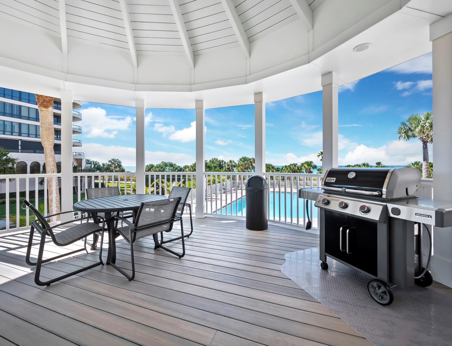Gazebo overlooking pool - 455 LONGBOAT CLUB RD #402, LONGBOAT KEY