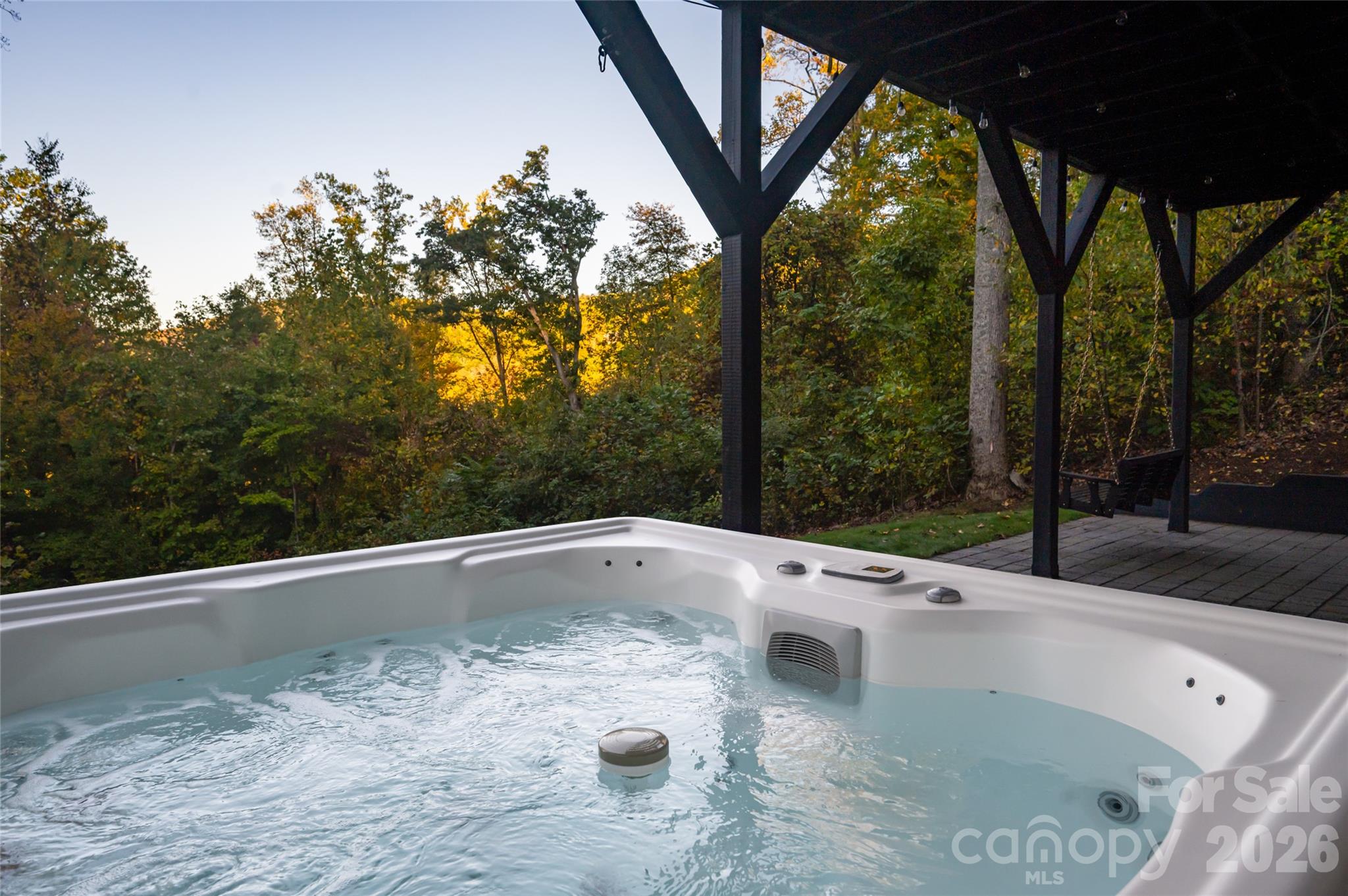 Hot Tub on lower patio - 125 Carolina Lily Lane, Asheville