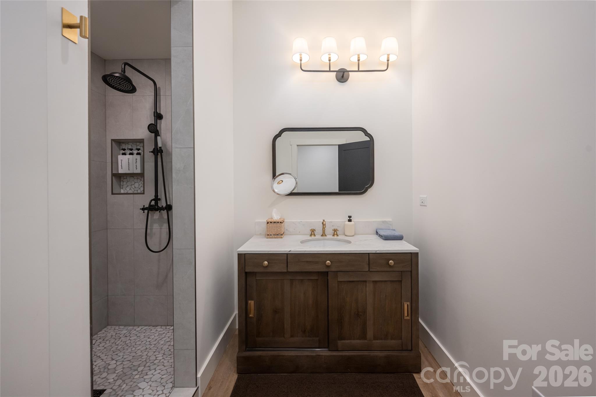 Lower level guest bathroom - 125 Carolina Lily Lane, Asheville
