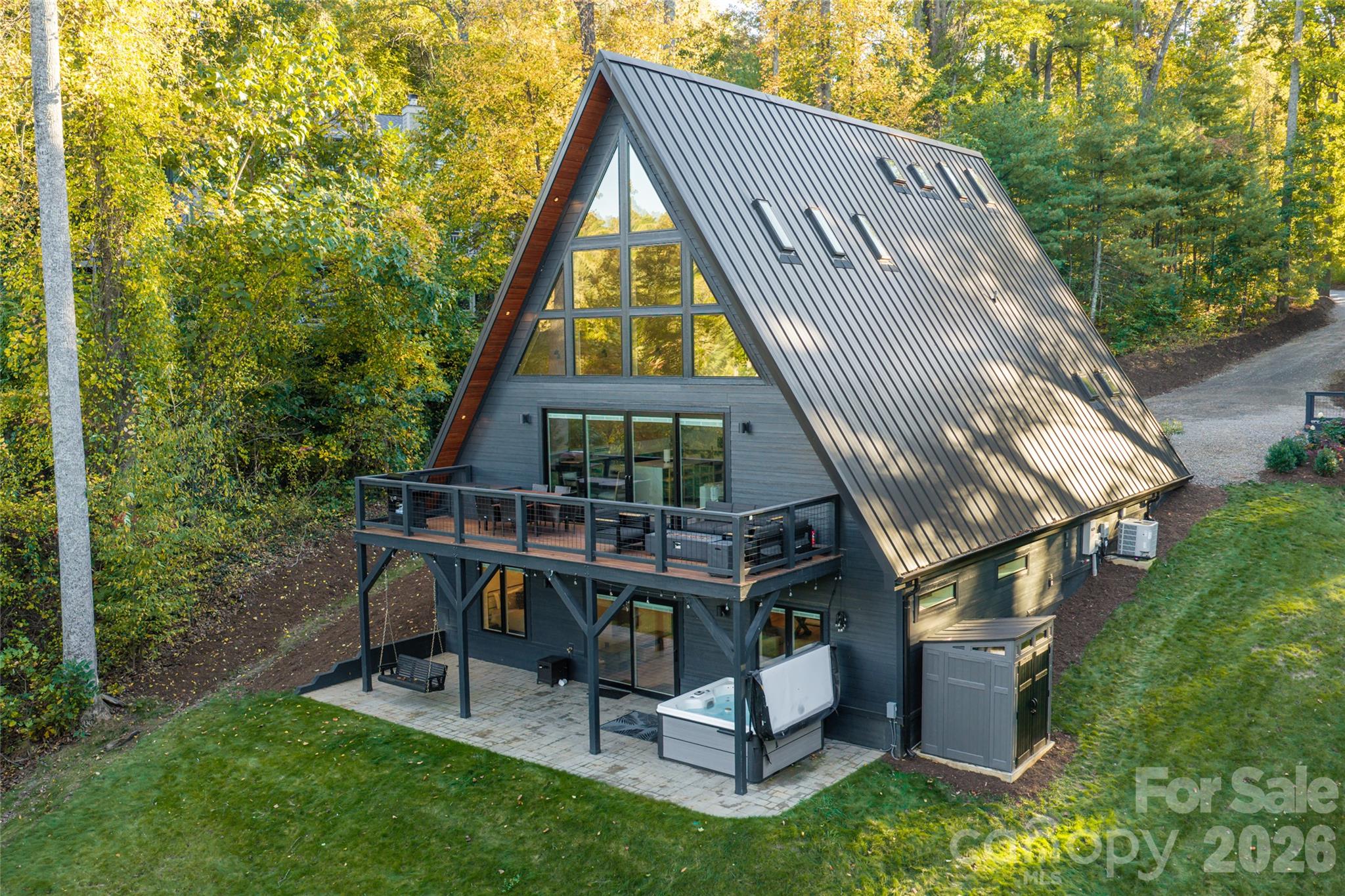 Rear A-fram perspective - 125 Carolina Lily Lane, Asheville