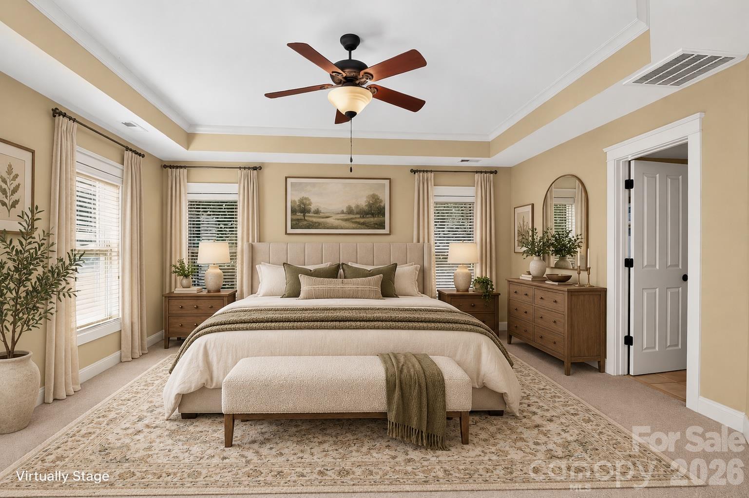 Virtual Staged - Primary Bedroom - 5141 Berkeley Park Court, Charlotte