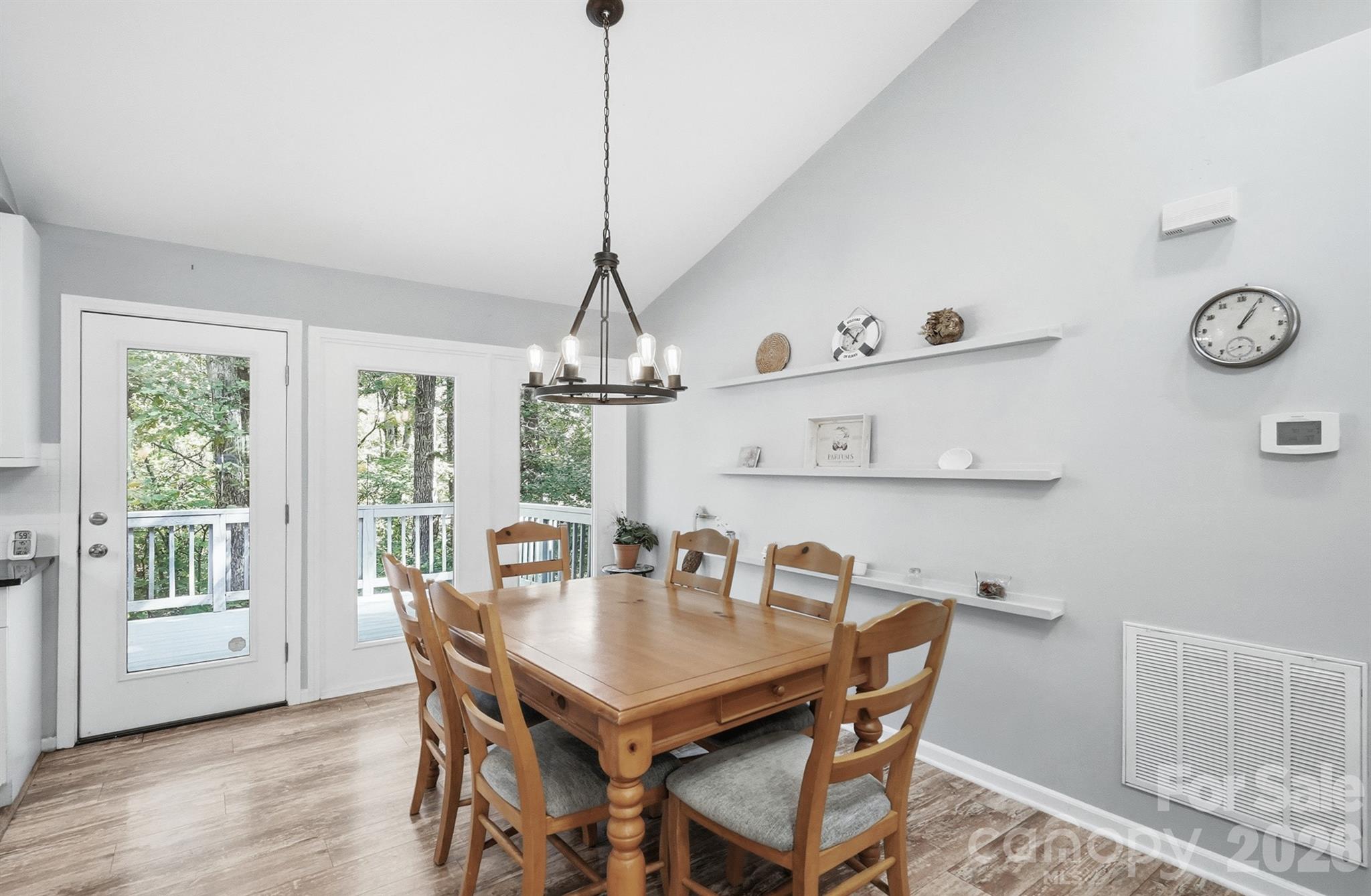 Dining Area with Vaulted Ceiling - 8610 Lochinvar Drive, Charlotte