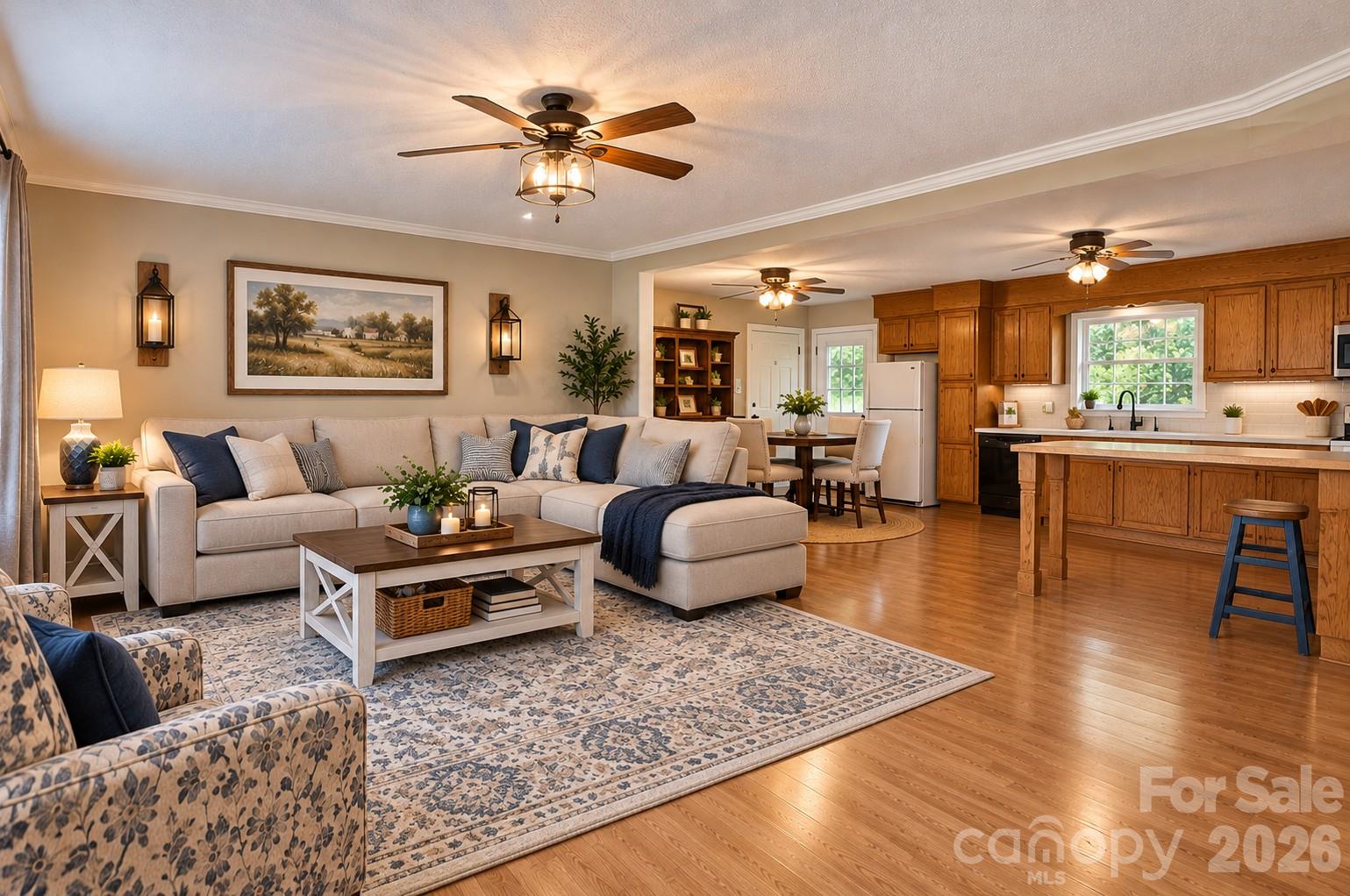 Virtually staged living room - 149 Seeley Drive, Denton